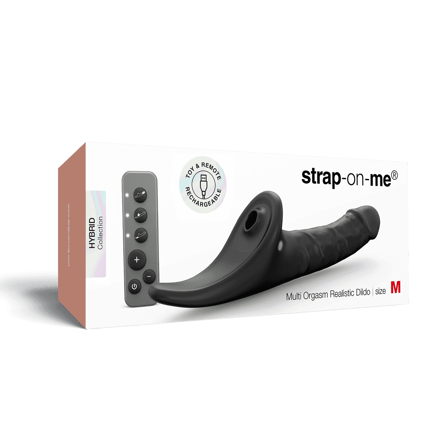 Strap-On-Me - Multi Orgasm Realistic Dildo - Maat M - Zwart 2