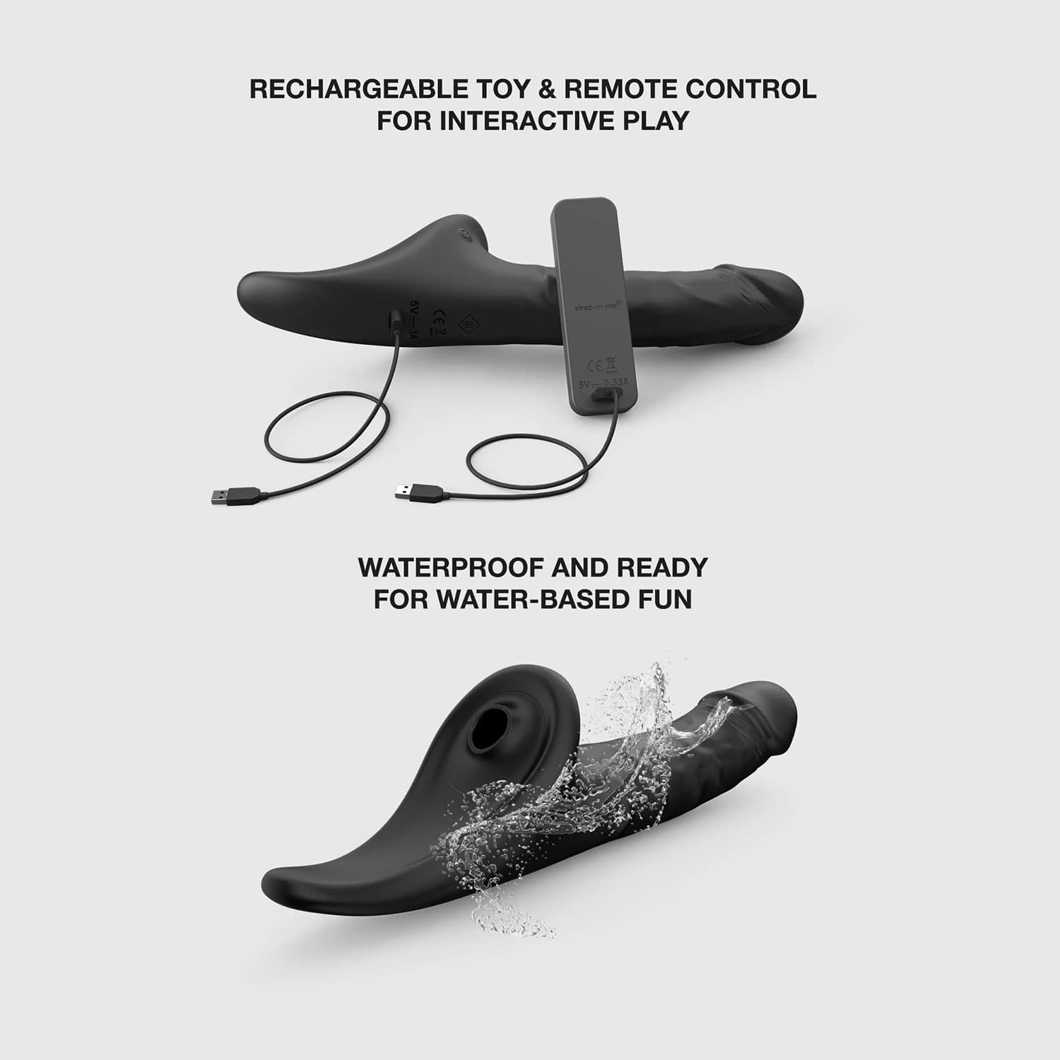 Strap-On-Me - Multi Orgasm Realistic Dildo - Maat M - Zwart 7