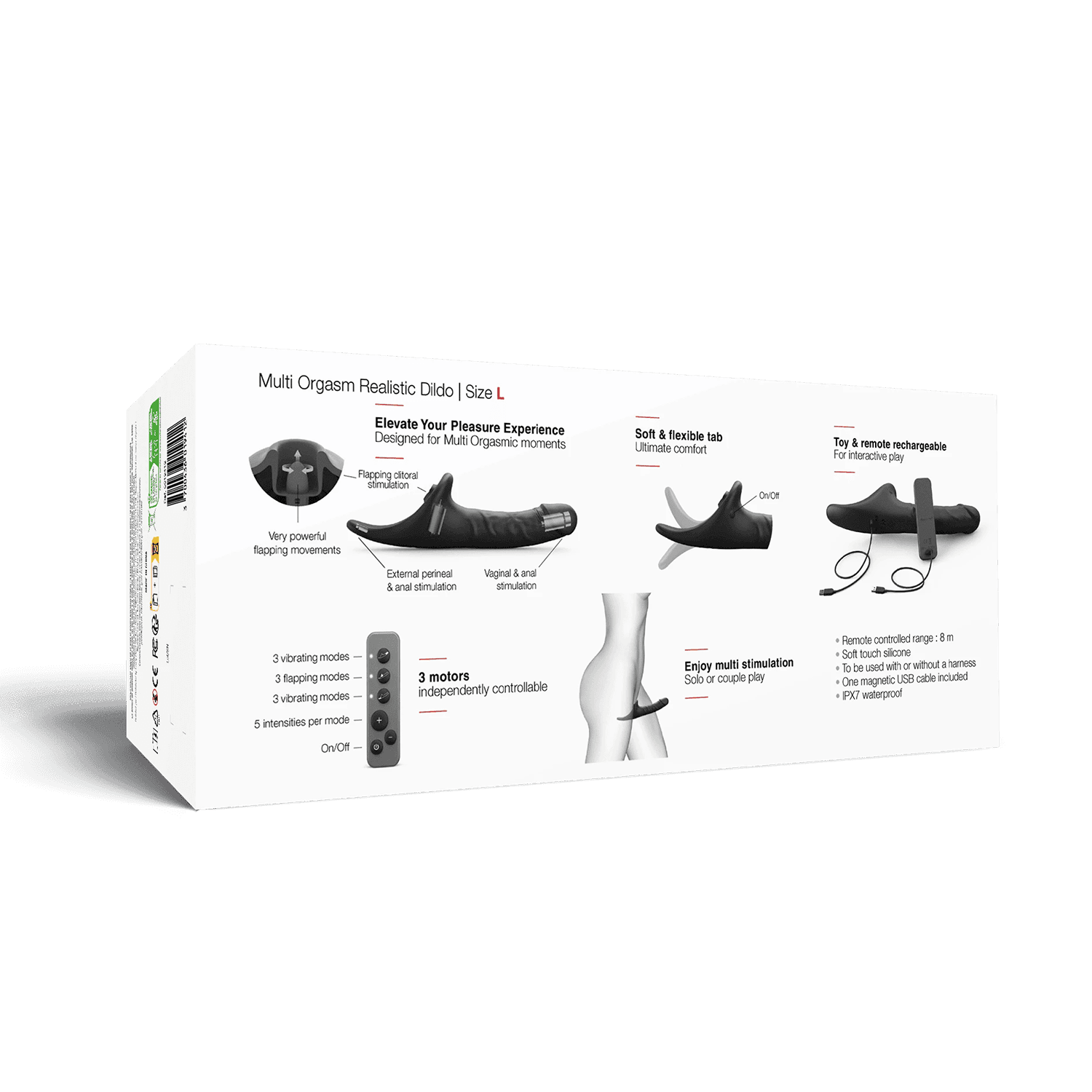 Strap-On-Me - Multi Orgasm Realistic Dildo - Maat L - Zwart 3