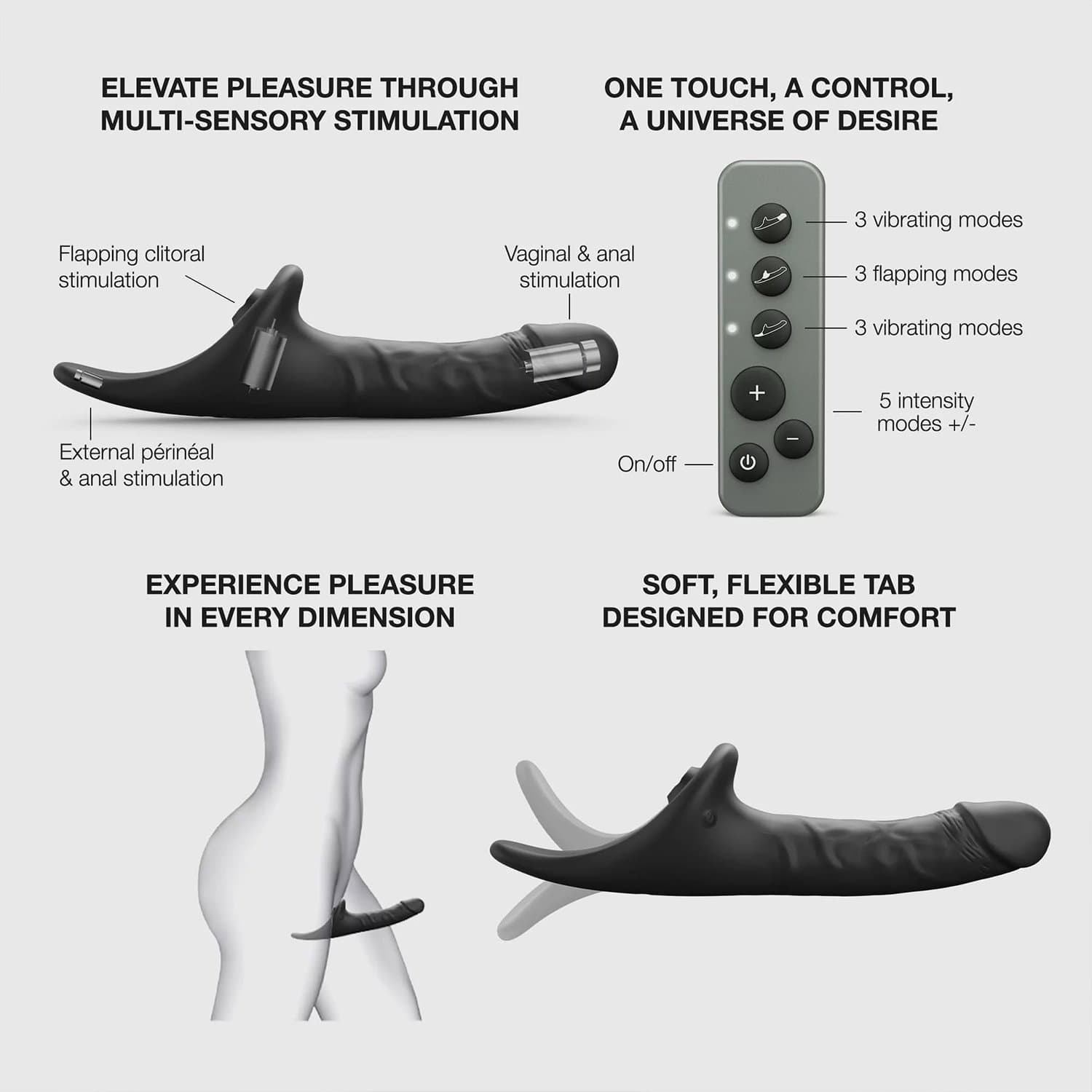 Strap-On-Me - Multi Orgasm Realistic Dildo - Maat L - Zwart 6