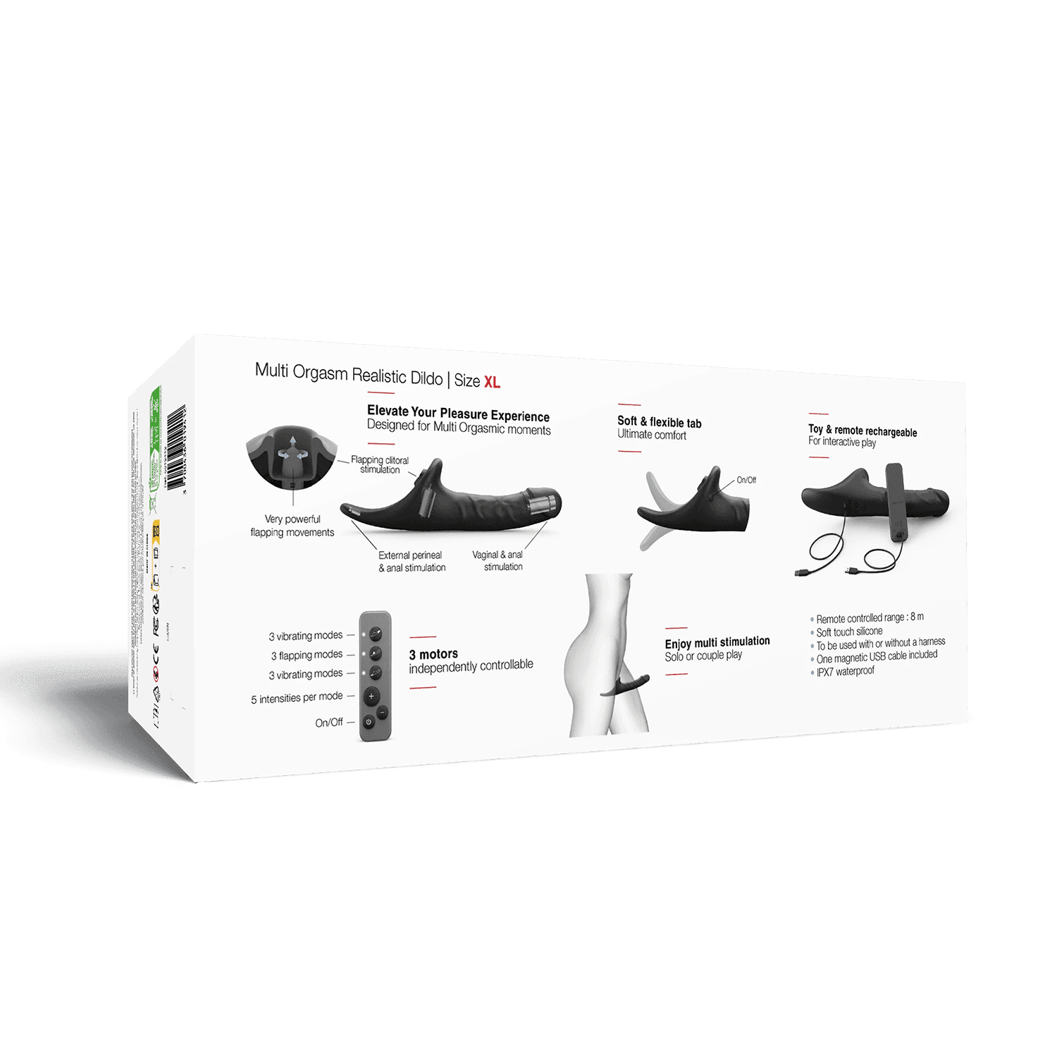 Strap-On-Me - Multi Orgasm Realistic Dildo - Maat XL - Zwart 3