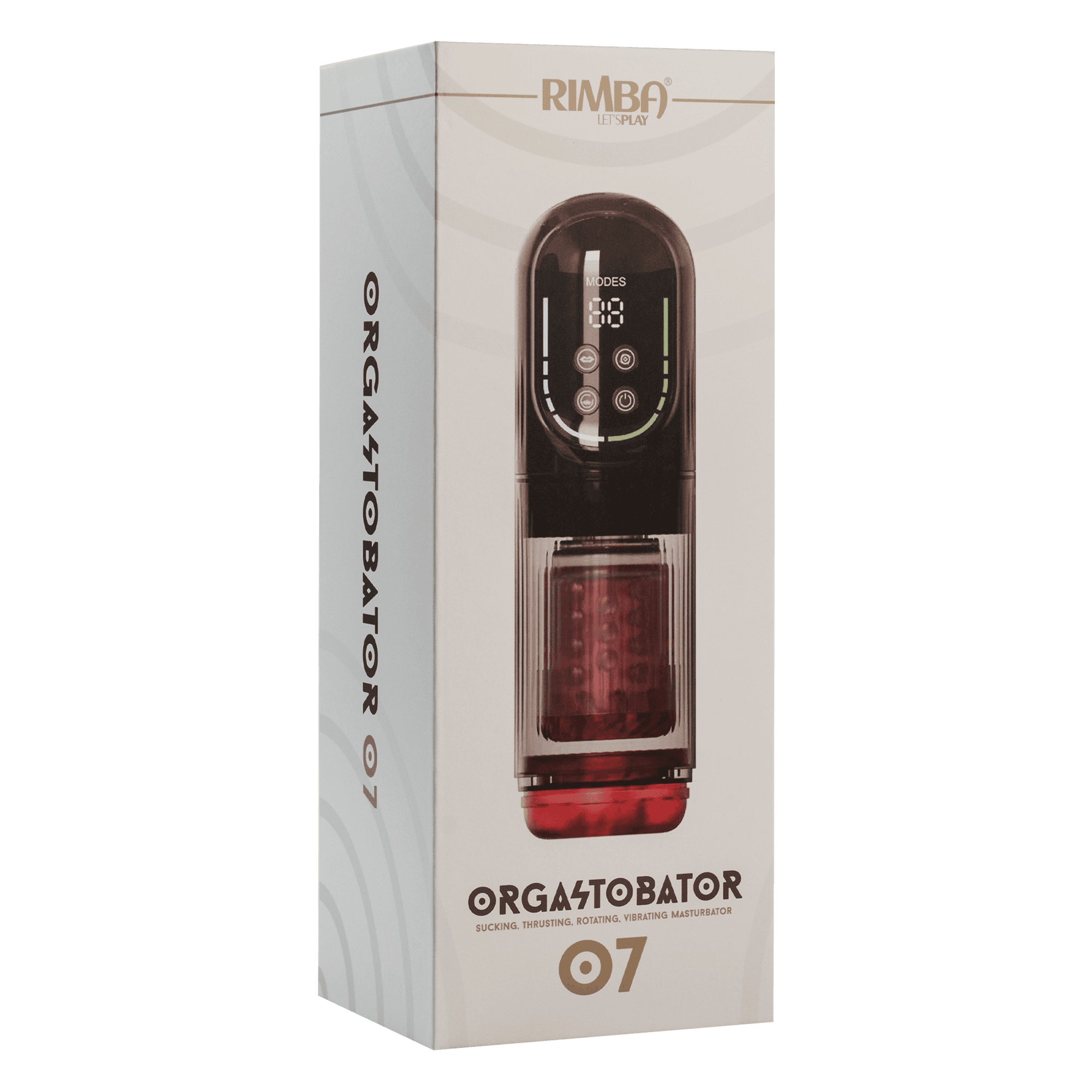 Rimba Toys – Orgastobator 07 Mannelijke Masturbator – Zwart, Transparant & Rood 10