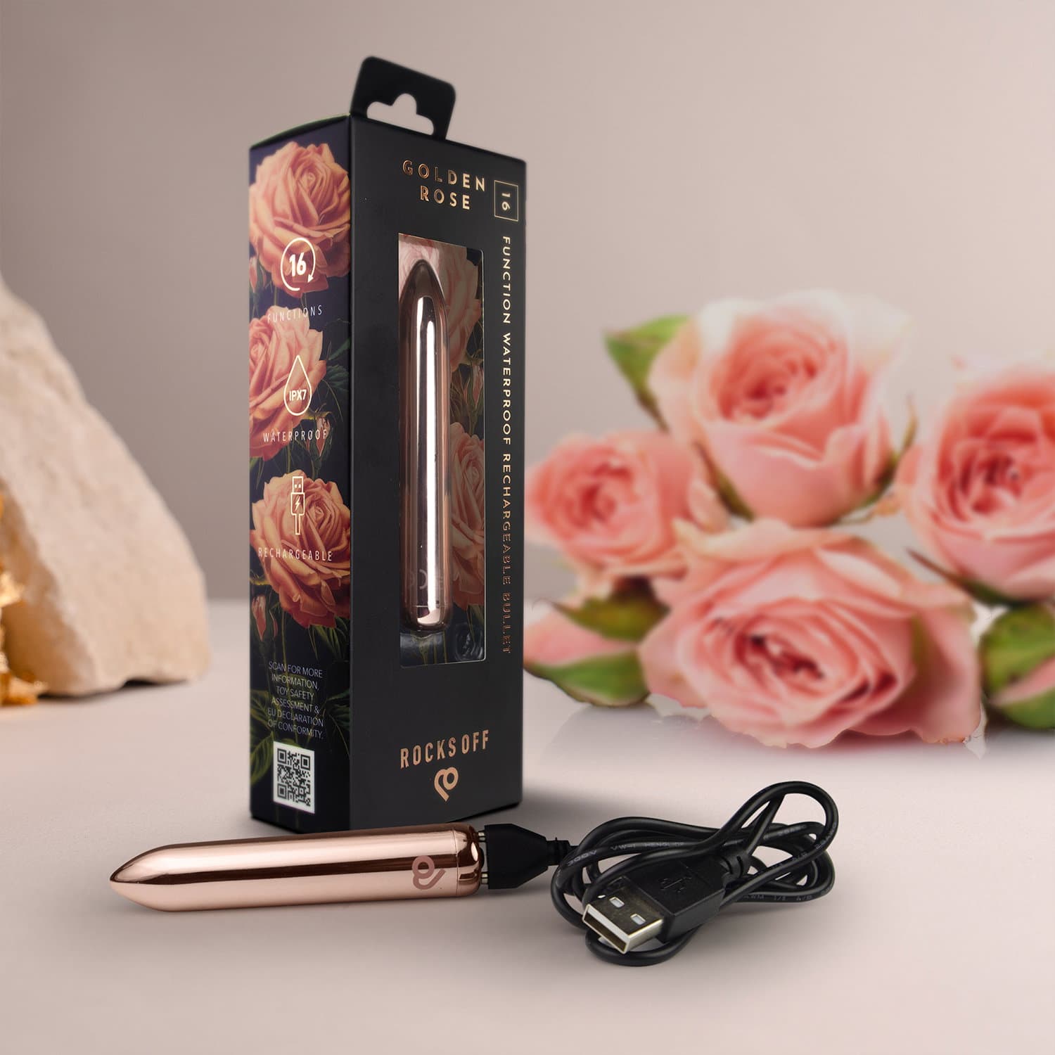 Rocks-Off - Oplaadbare Bulletvibrator - Golden Rose 10