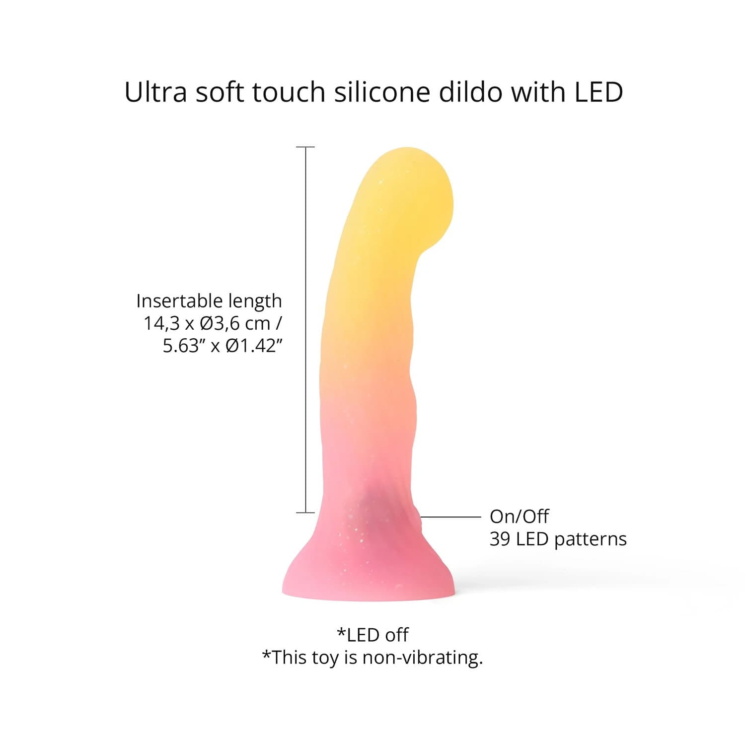 Love to Love - Sugar Bomb - Dildo met Led - Roze/Geel 5
