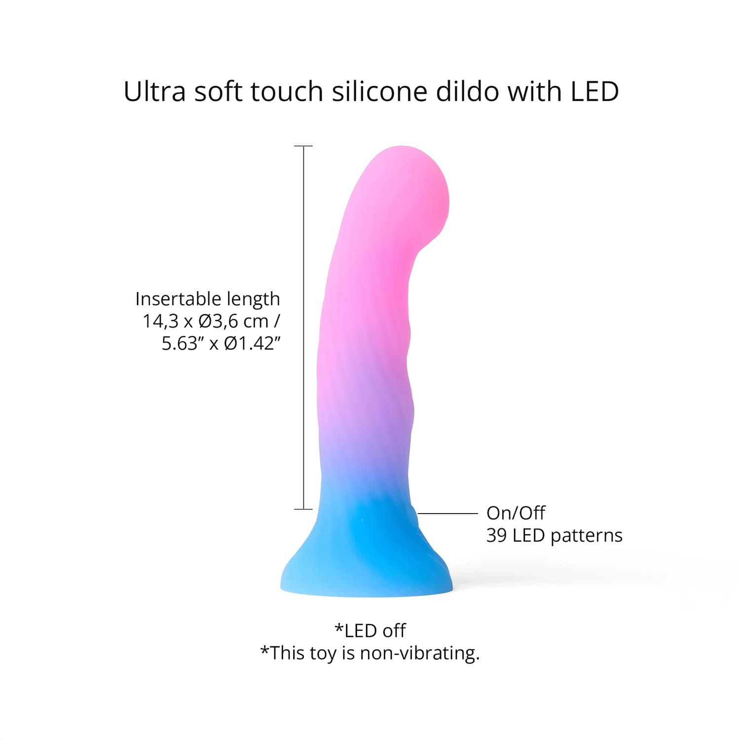 Love to Love - Candy Loop - Dildo met Led - Blauw/Roze 5