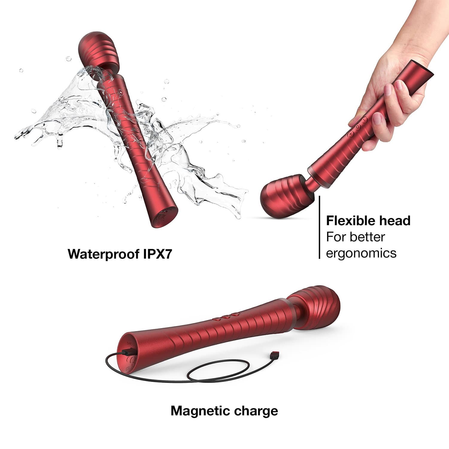 MANWAN - Man.Wand Edgy - Wandvibrator - Red Velvet 10