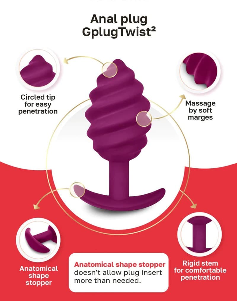 Gvibe - Gplug Twist 2 - Butt Plug - Paars 3