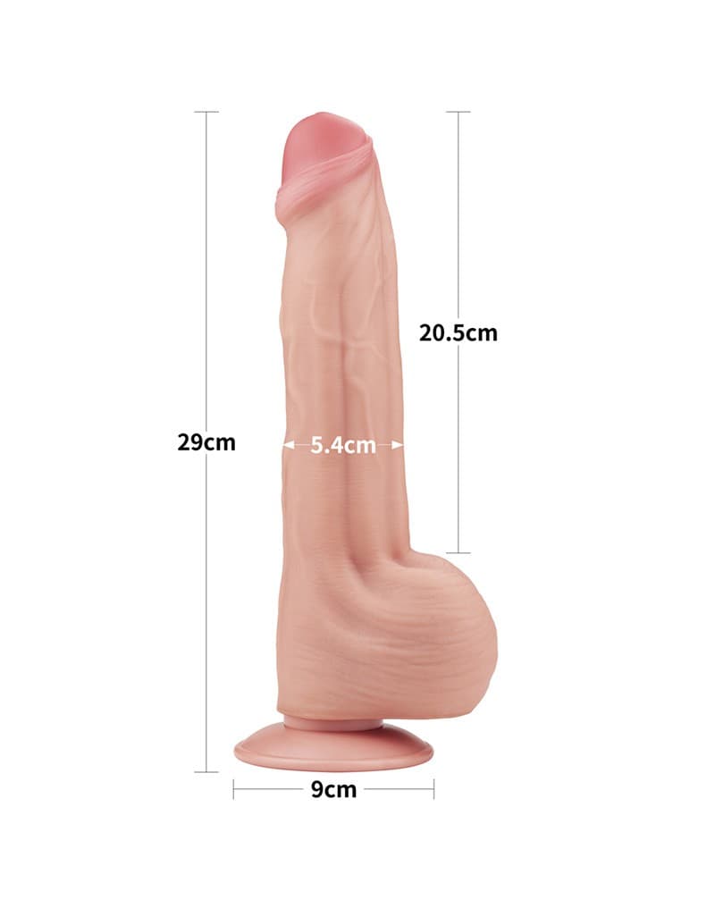 LoveToy - Sliding Skin Dildo 29 cm - Nude 3