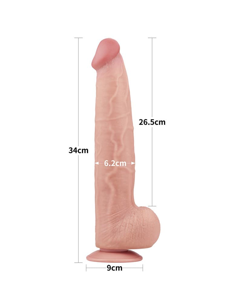 LoveToy - Sliding Skin Dildo 34 cm - Nude 3