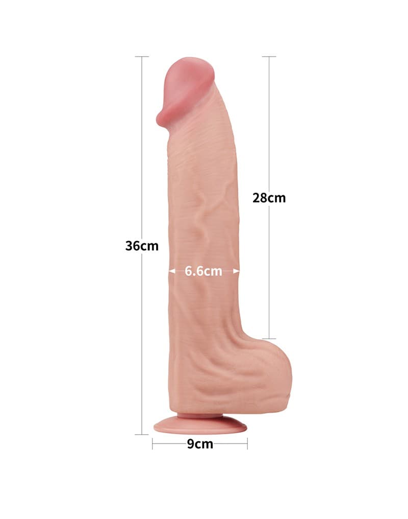 LoveToy - Sliding Skin Dildo 36 cm - Nude 3