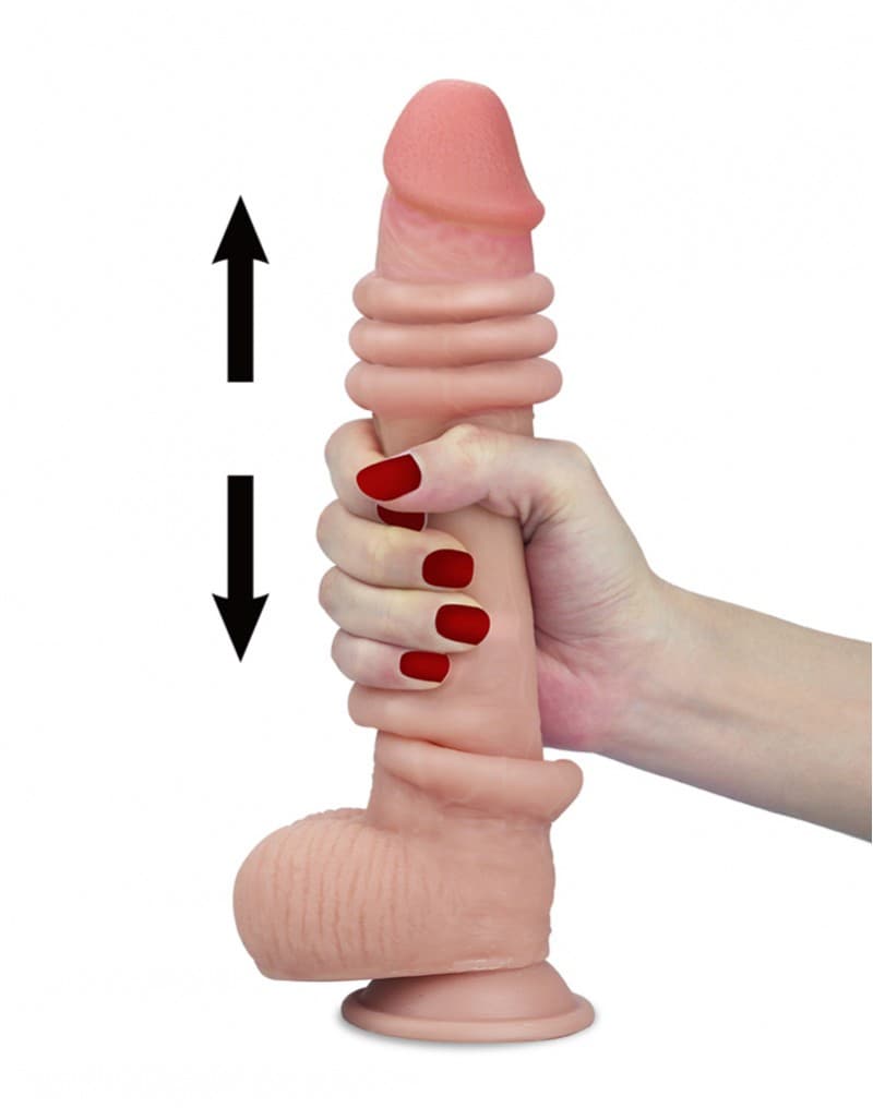 LoveToy - Sliding Skin Dildo 9" / 23 cm (Ø 3.5 CM) - Nude 4