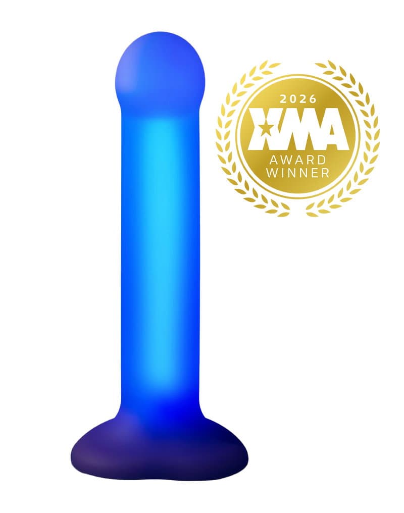 Strap-On-Me - Glow LED Dildo - Maat M - Paars 1