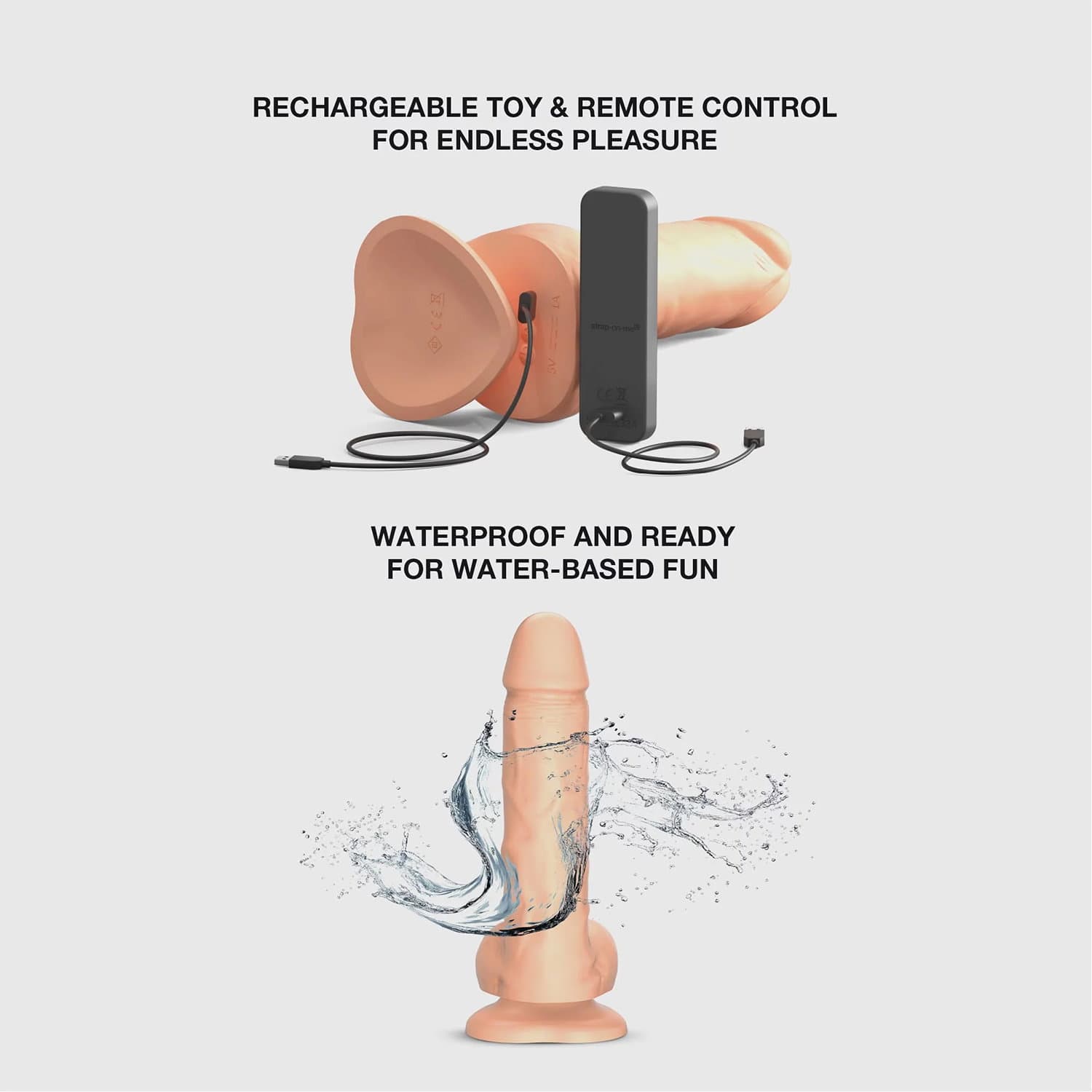 Strap-On-Me - Roterende & vibrerende realistische dildo - maat L - Nude 8