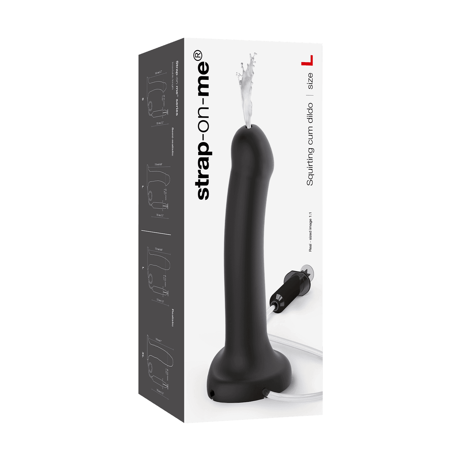 Strap-On-Me - Squirting Cum Dildo Realistic - Maat L - Zwart 2
