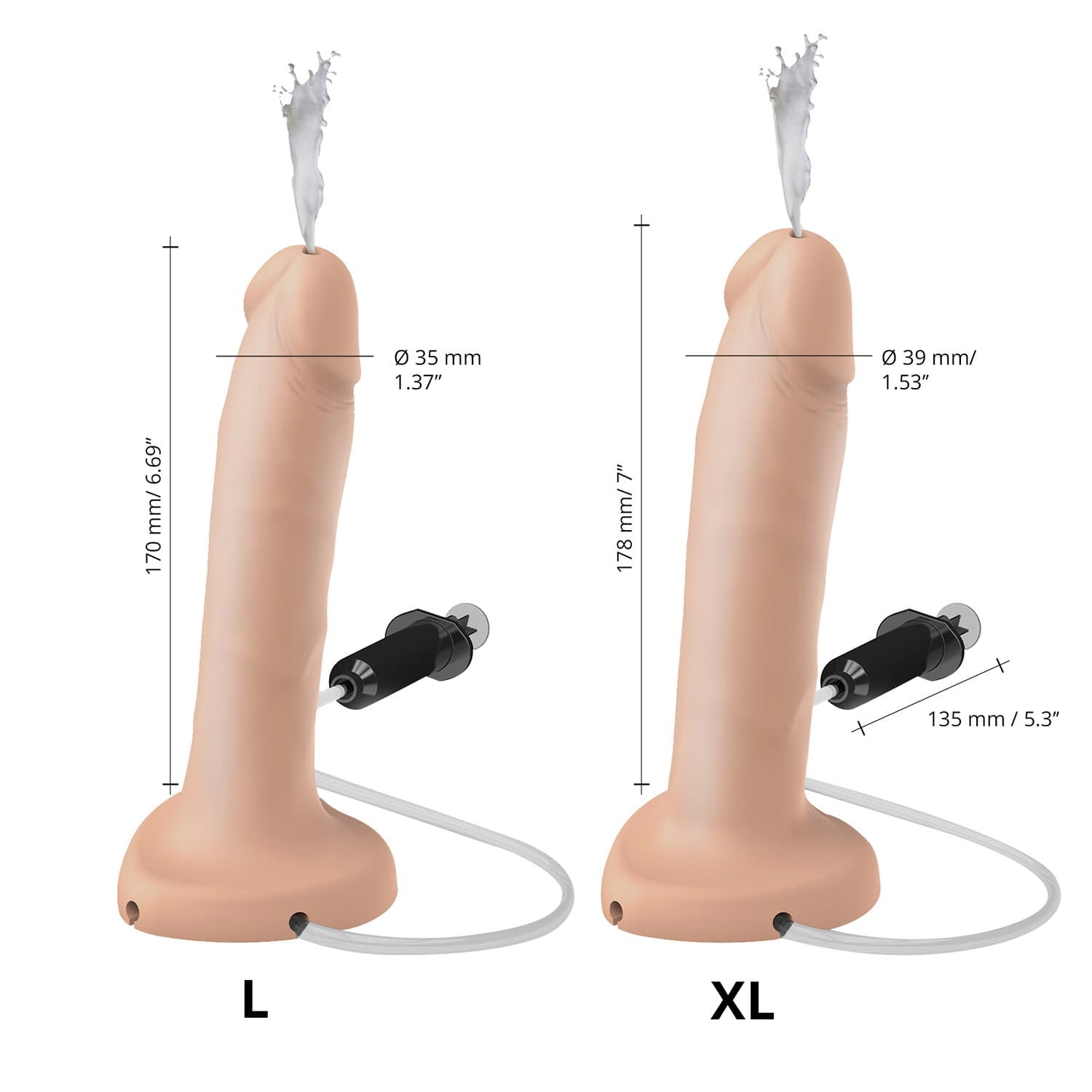 Strap-On-Me - Squirting Cum Dildo Realistic - Maat XL - Nude 4