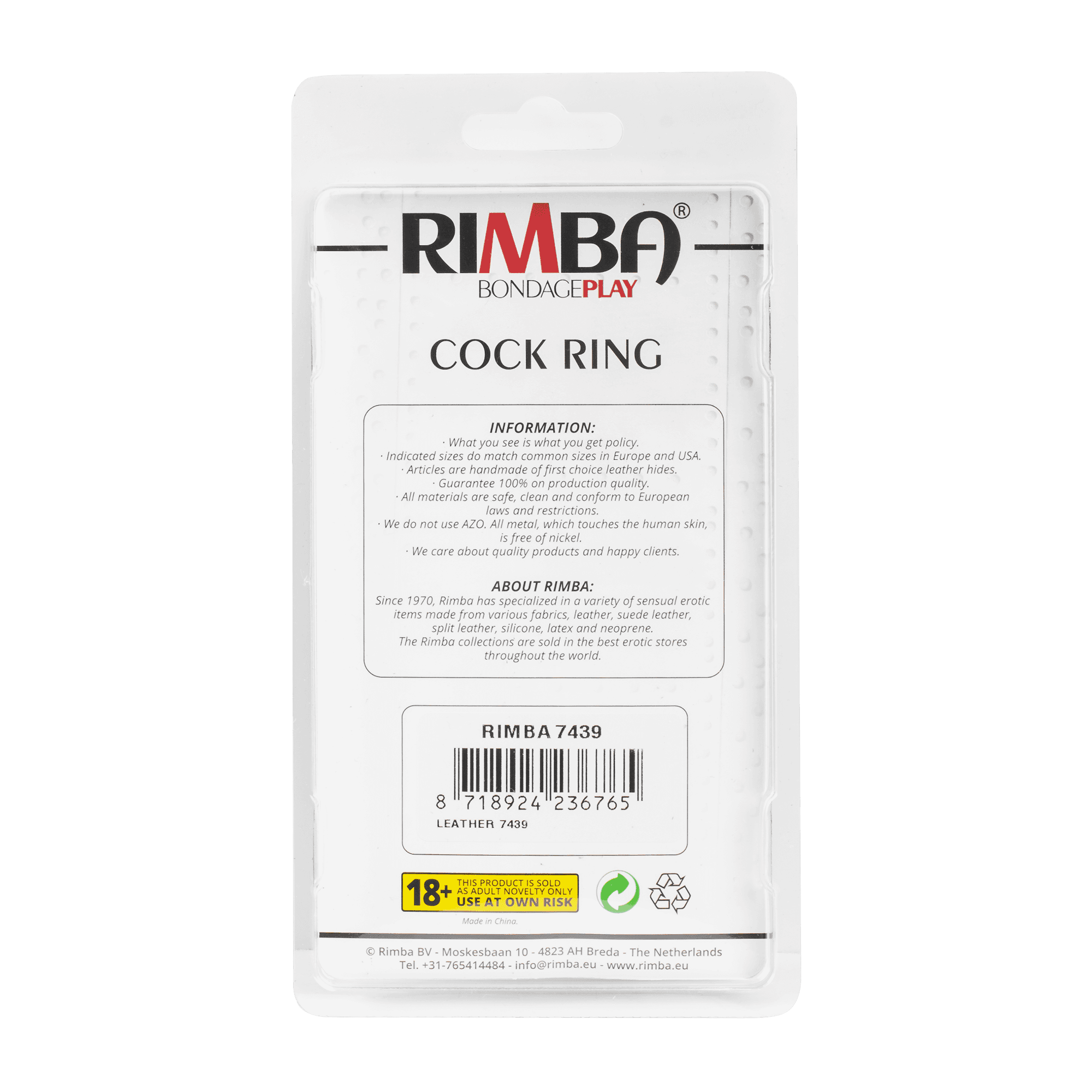 Rimba - Lederen Cock Ring (art. 7439) 8