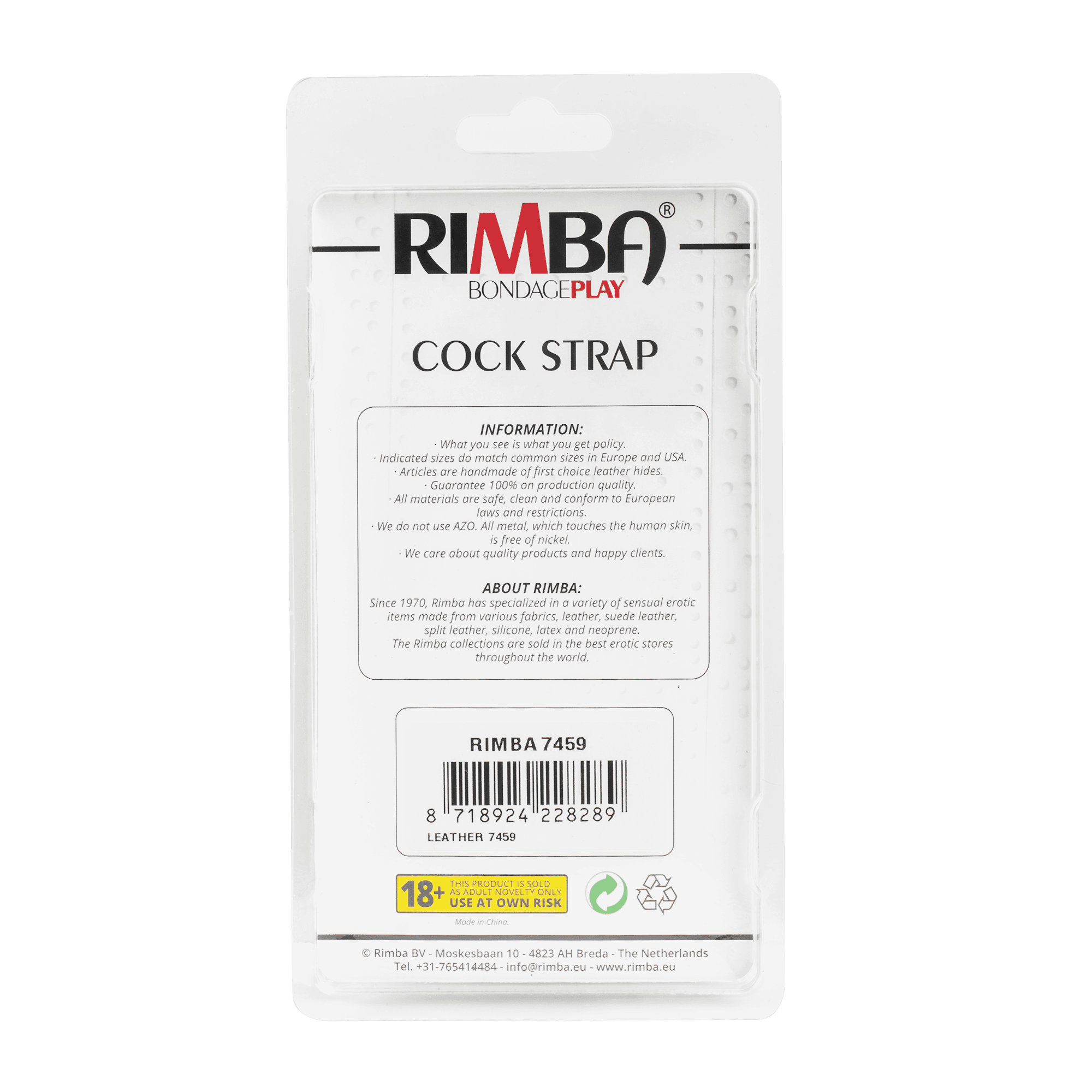 Rimba - Penis / balzak splitser met drukknopen zonder gewichten 6