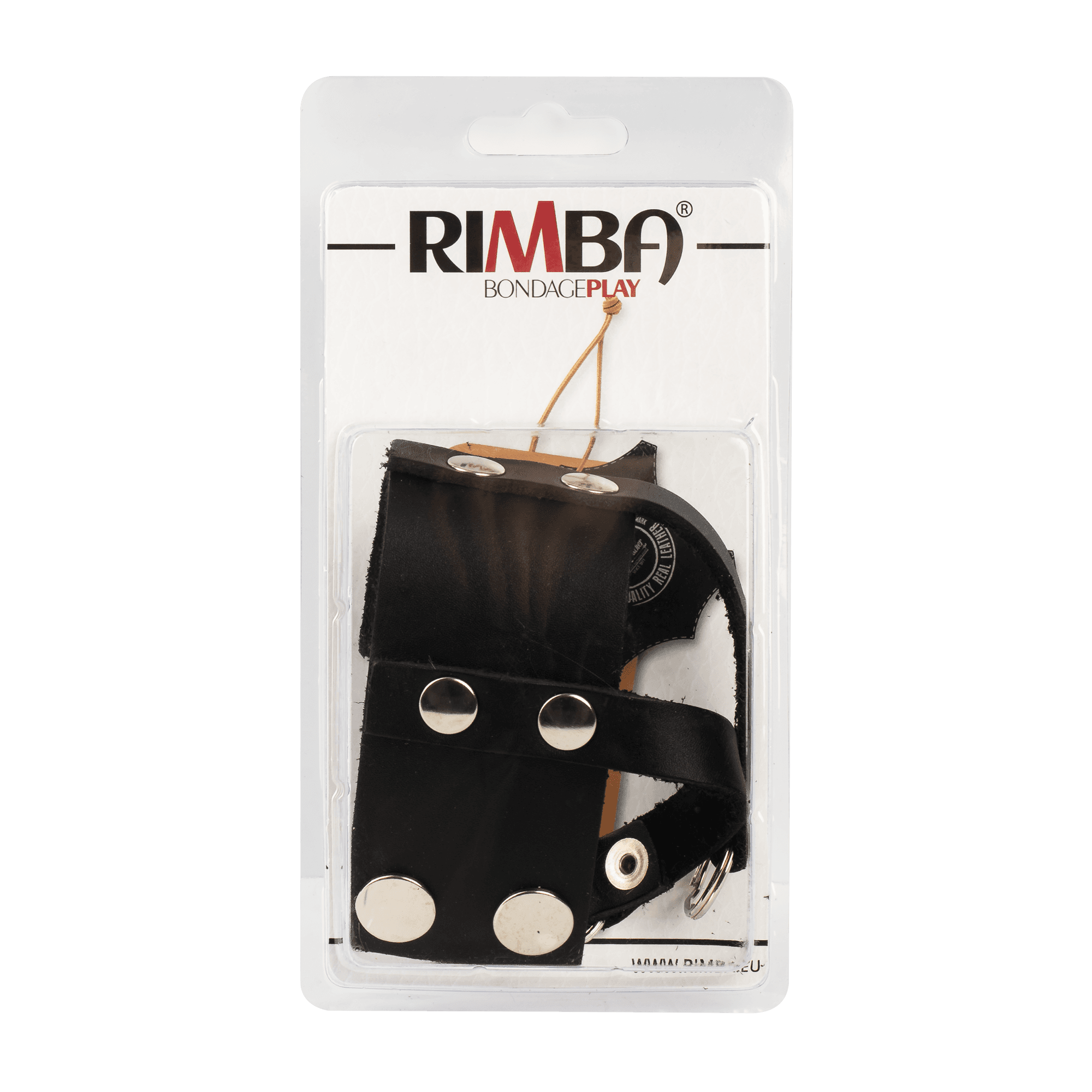 Rimba Bondage Play - Lederen ballstretcher - Zwart 7