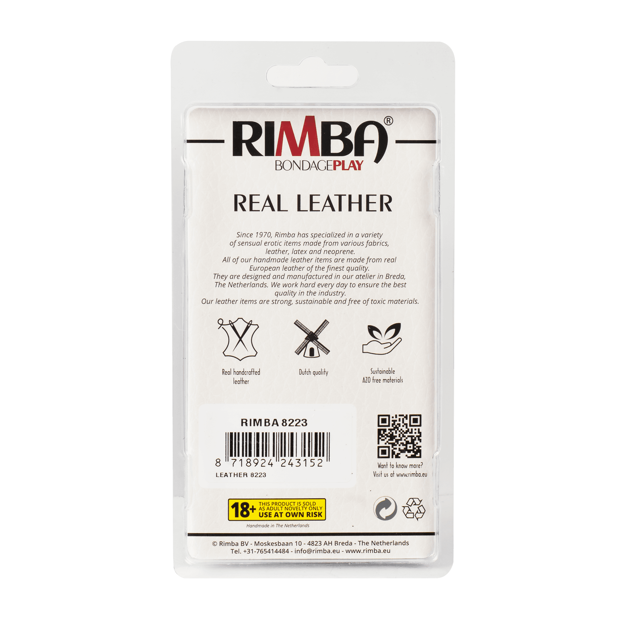 Rimba Bondage Play - Lederen ballstretcher - Zwart 8