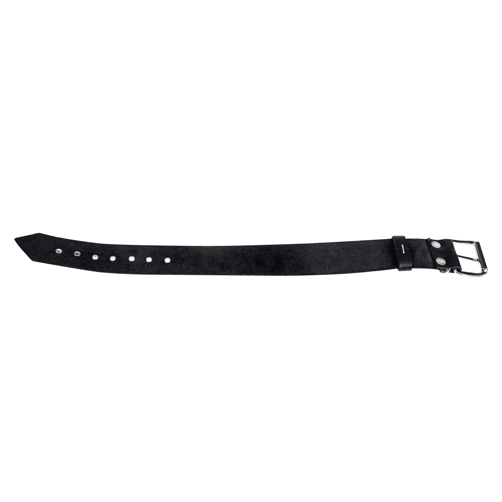 Rimba Bondage Play - Lederen Halsband met Metalen Gesp - Zwart 4