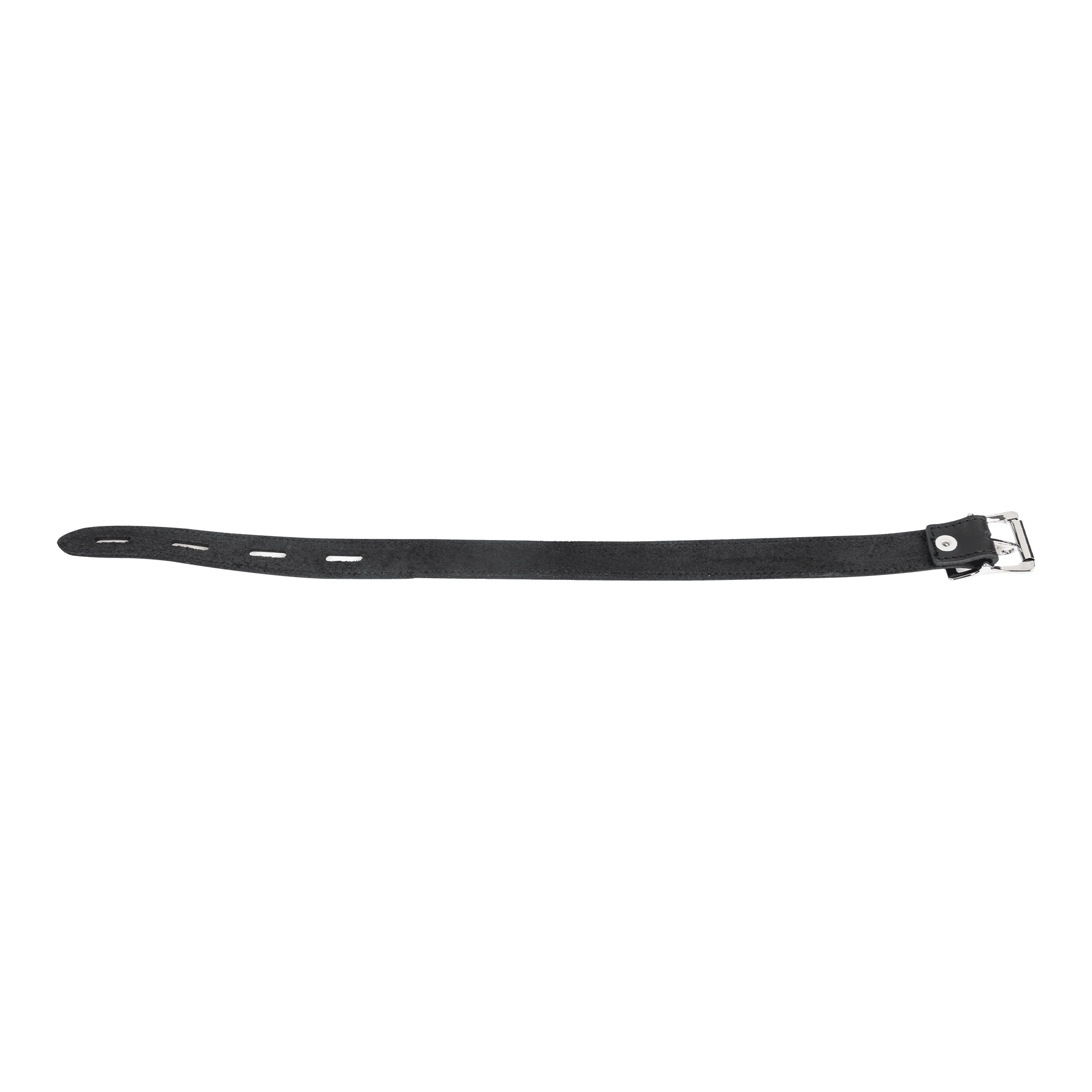 Rimba Bondage Play - Lederen Halsband met Hangslotsluiting - Zwart 3