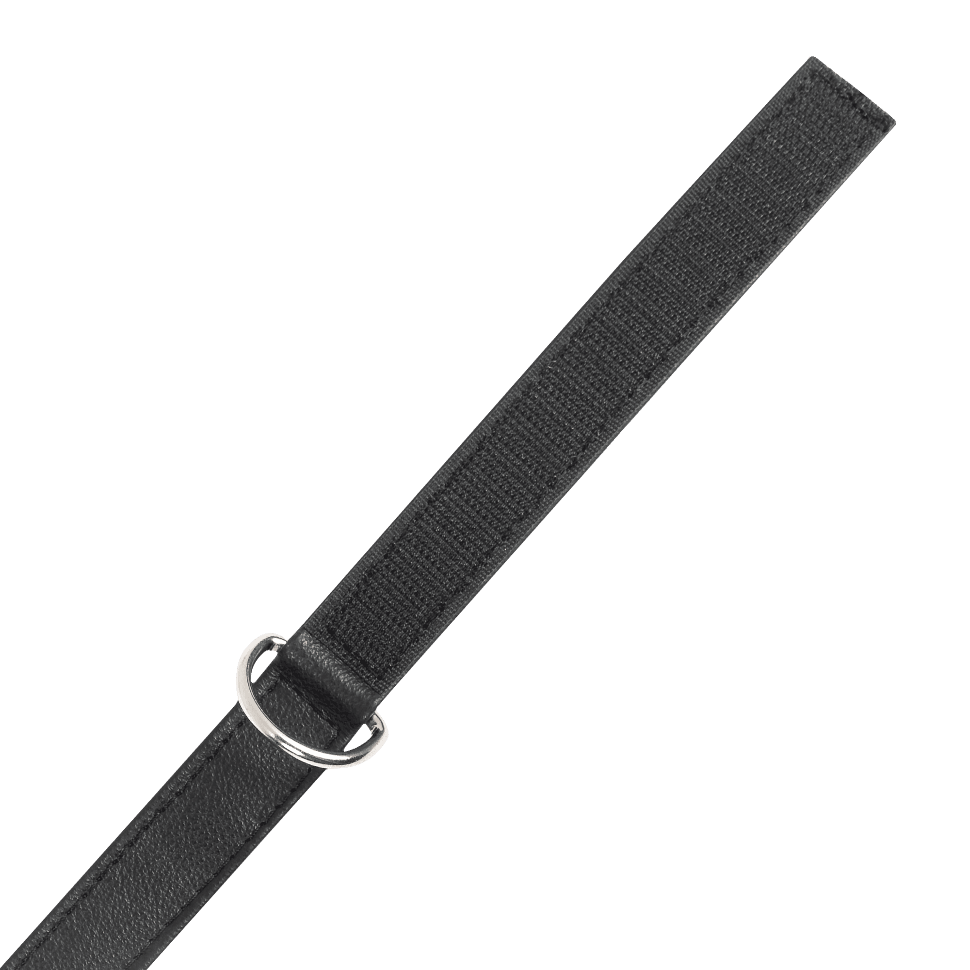 Rimba Bondage Play - Lederen Halsband met Klittenband - Zwart 3