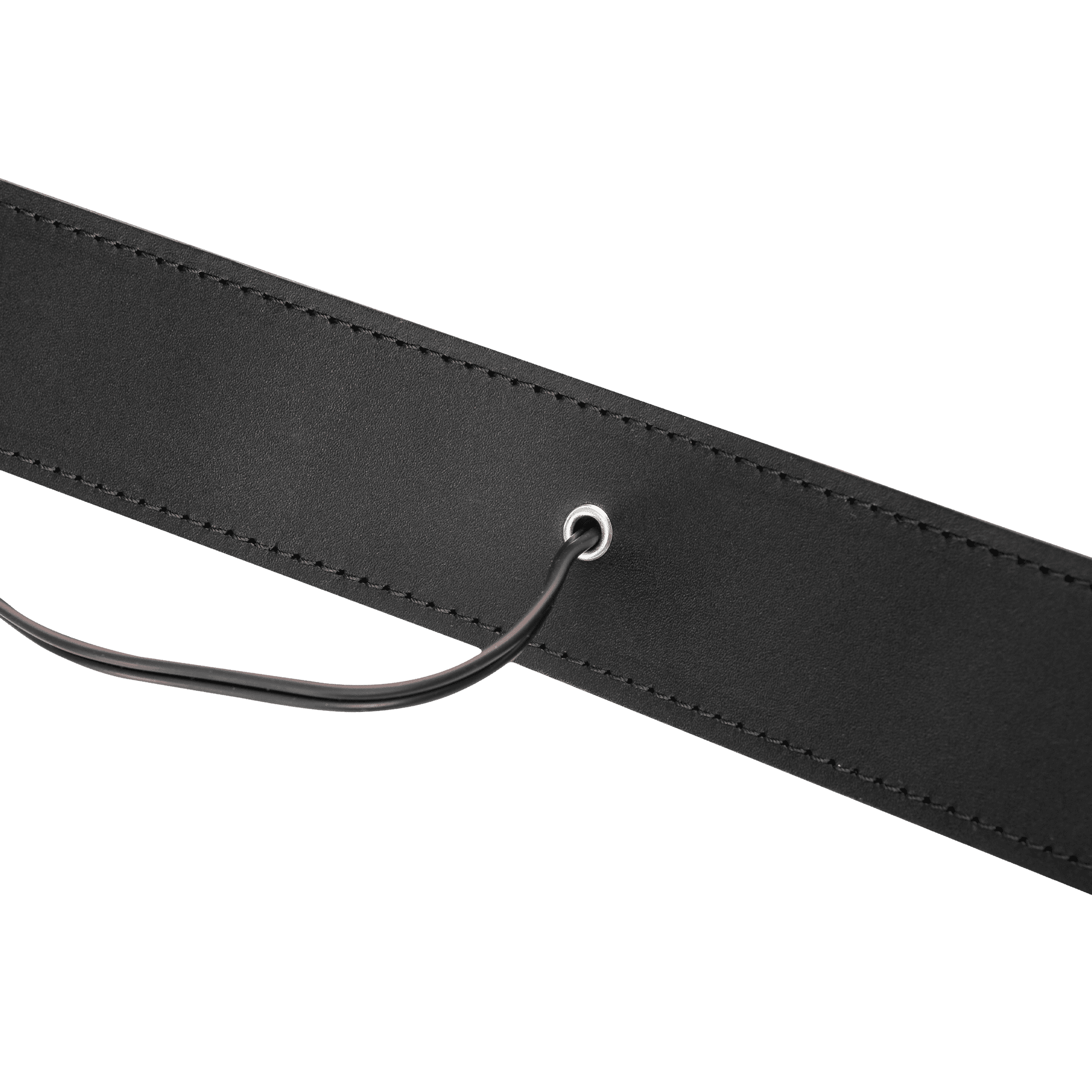 Rimba Bondage Play - Lederen Bipolaire Schokhalsband - Zwart 3