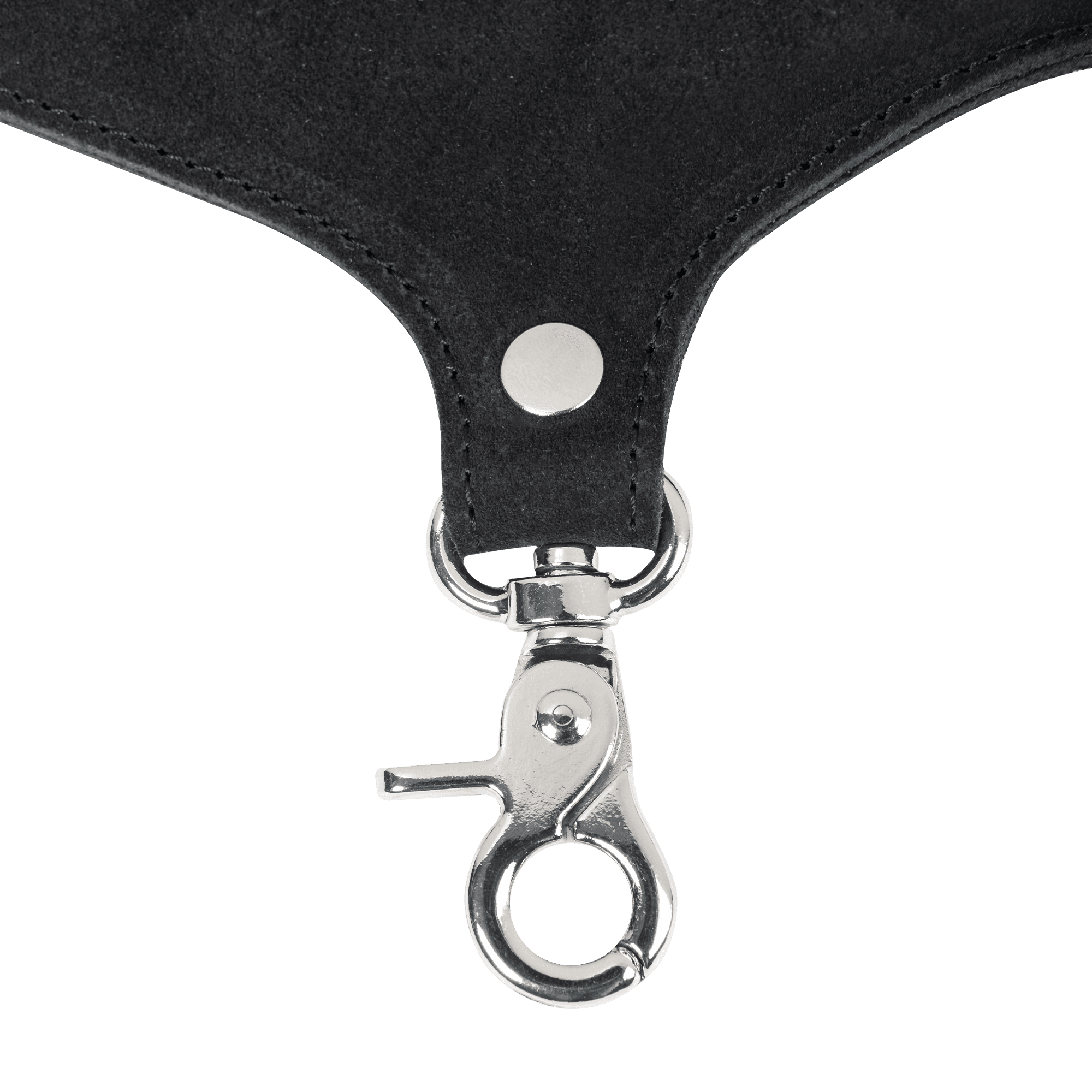 Rimba Bondage Play - Lederen Suède Halsband met Afneembare Flogger - Zwart 4