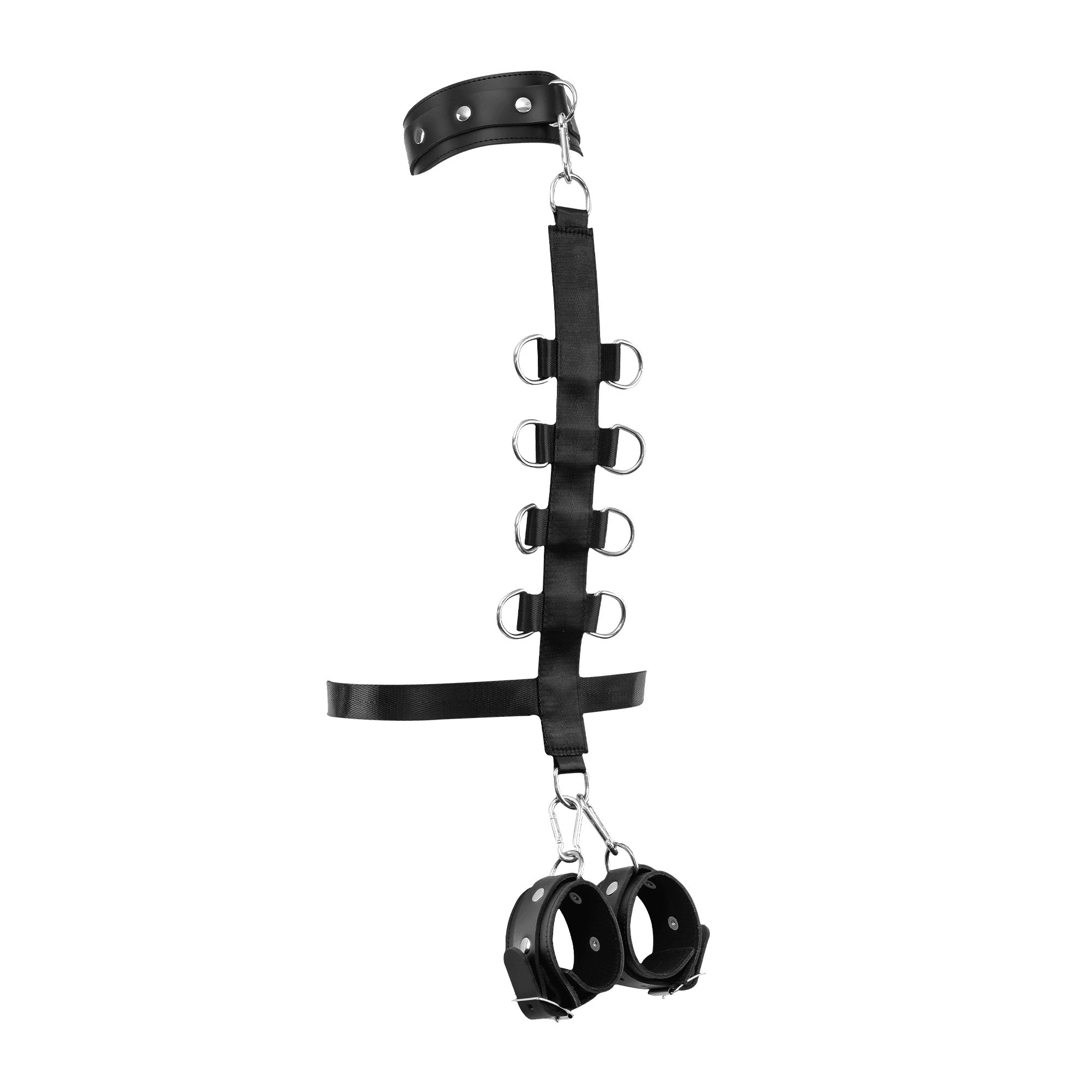Rimba Bondage Play - Bondageset met nek- en armboeien - Zwart 5
