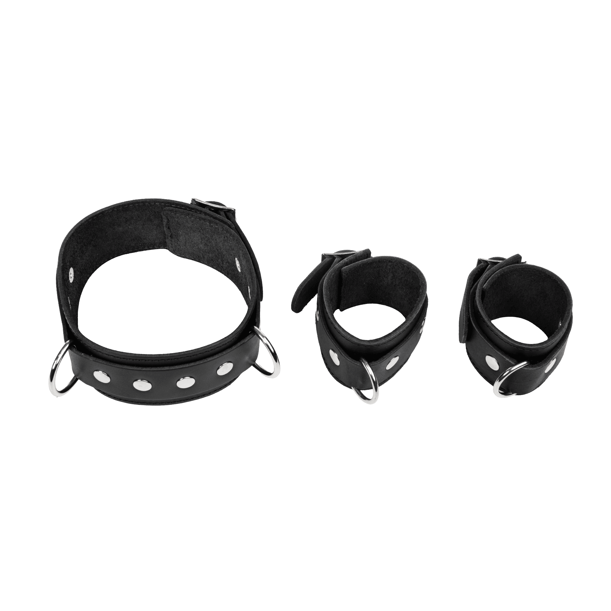 Rimba Bondage Play - Verstelbare spreidstang met nek- en handboeien - Zwart & Zilver 5