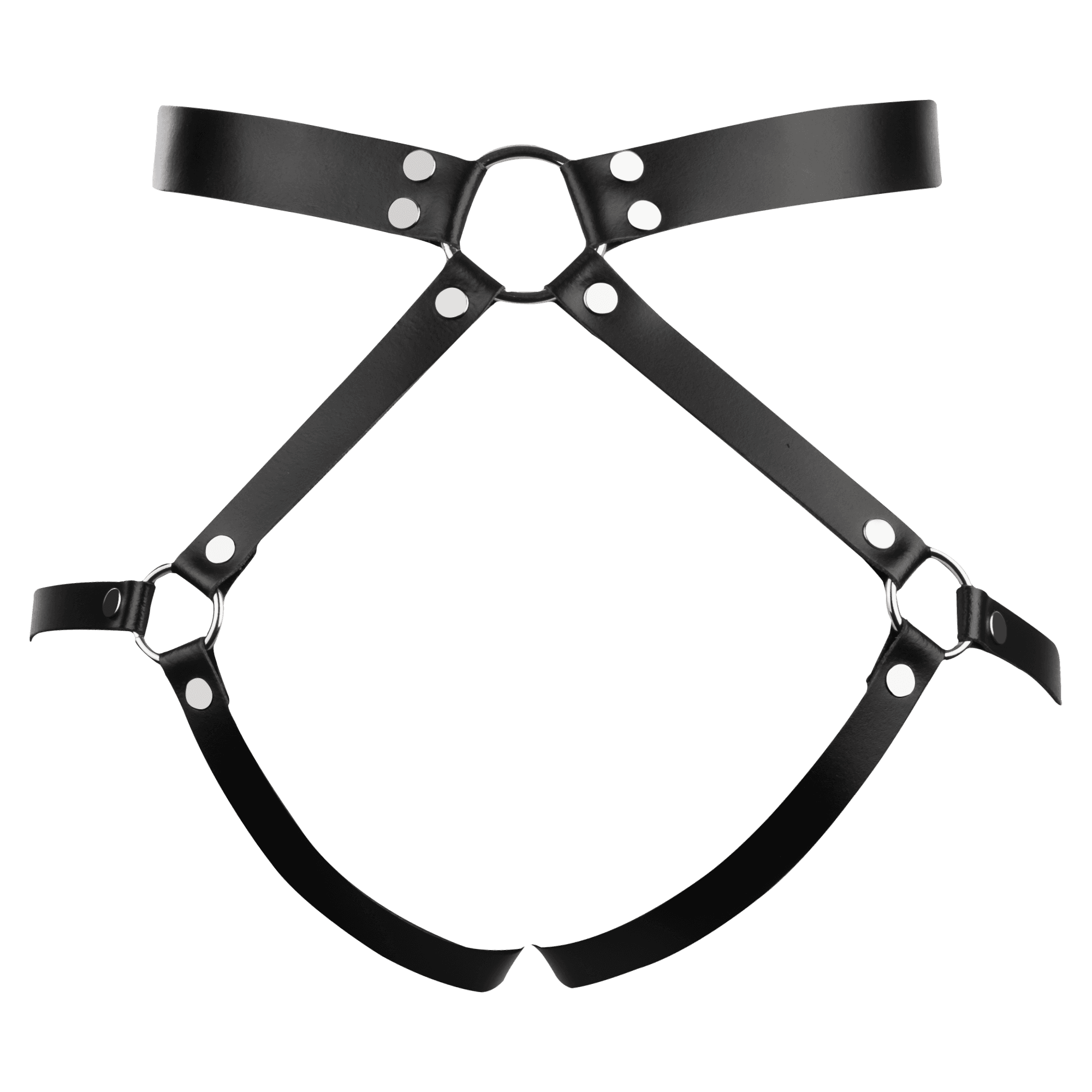 Rimba Bondage Play - Lederen Bondage Harnas - Zwart 7