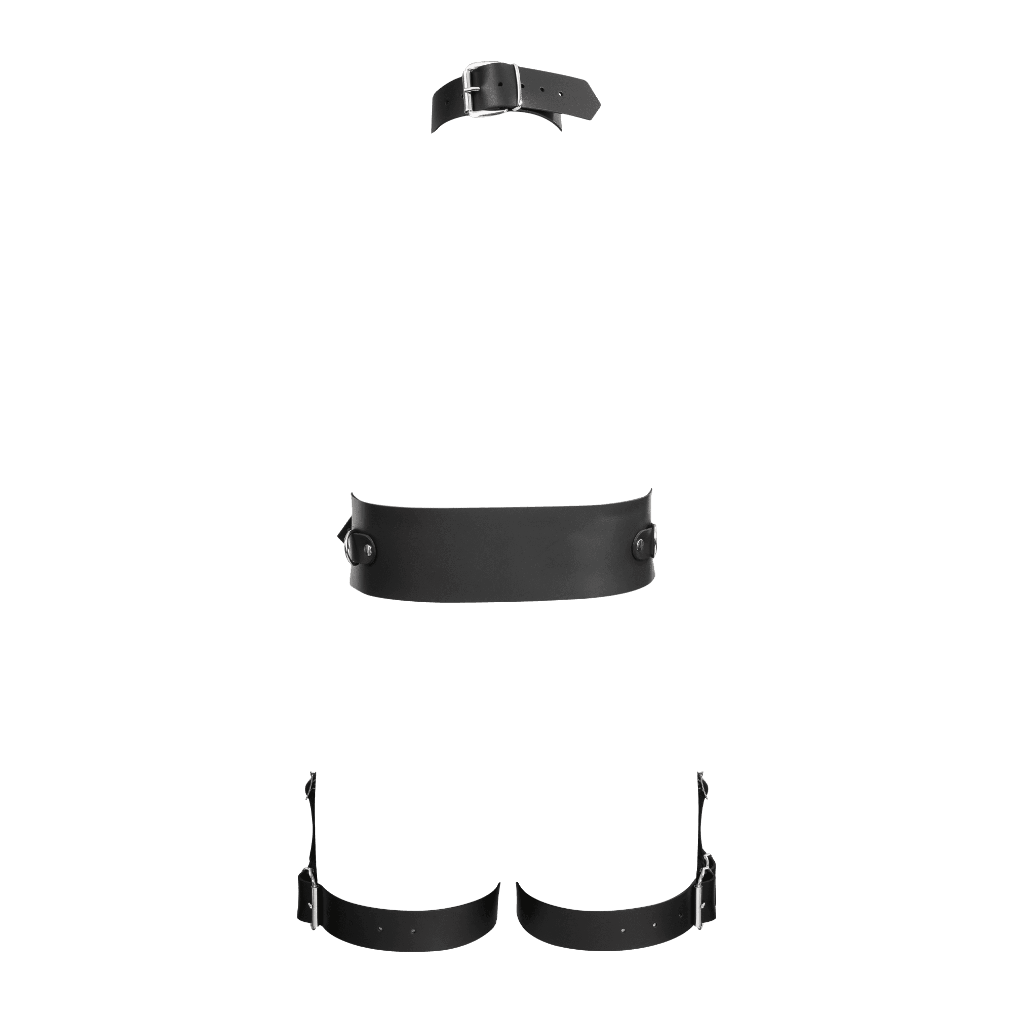 Rimba Bondage Play - Lederen Full Body Bondage Harnas - Zwart 6
