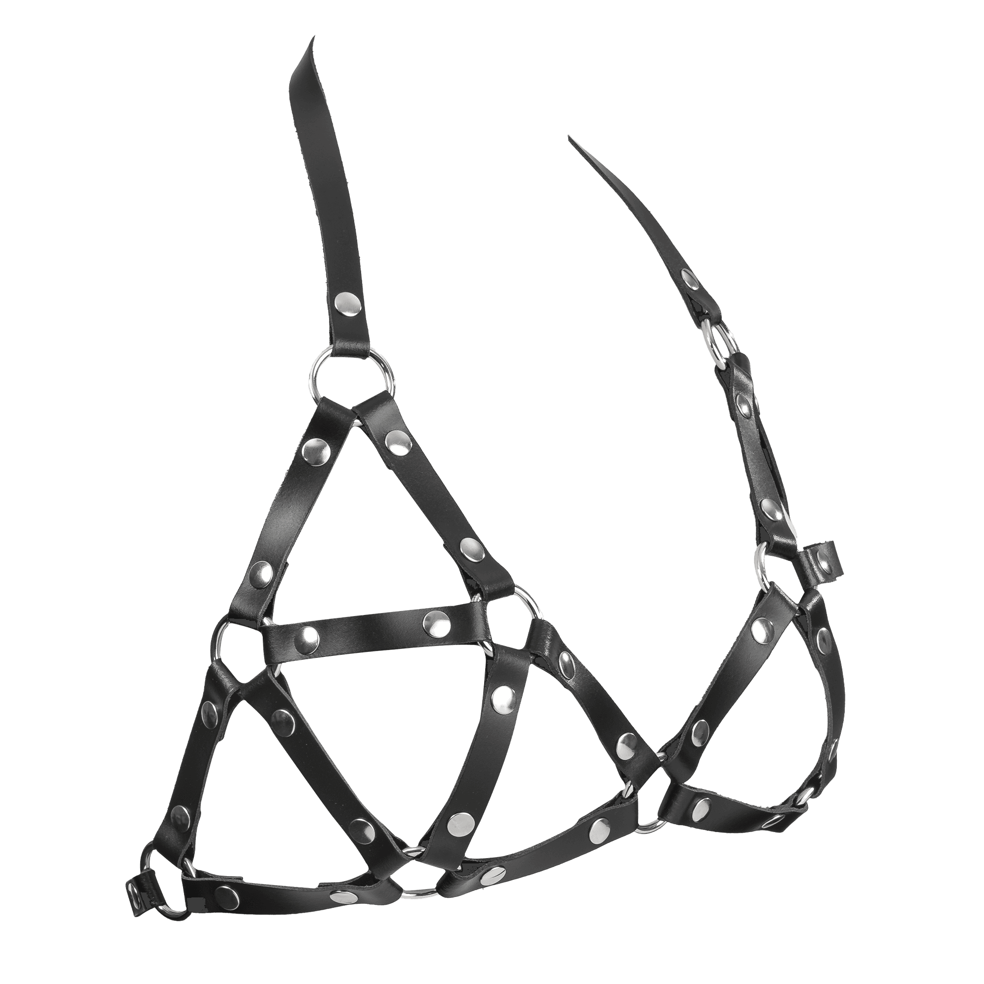Rimba Bondage Play - Lederen Borstharnas - Zwart (art. 8254) 4