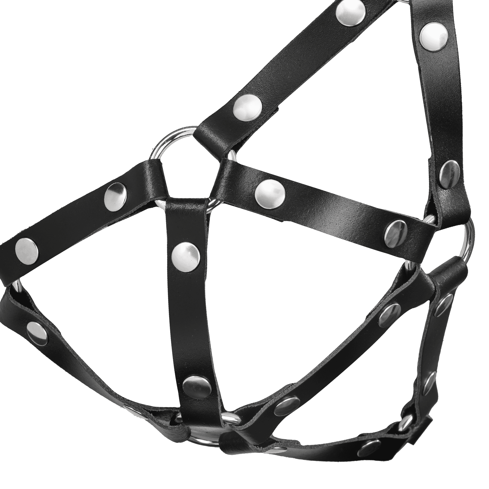 Rimba Bondage Play - Lederen Borstharnas - Zwart (art. 8254) 5