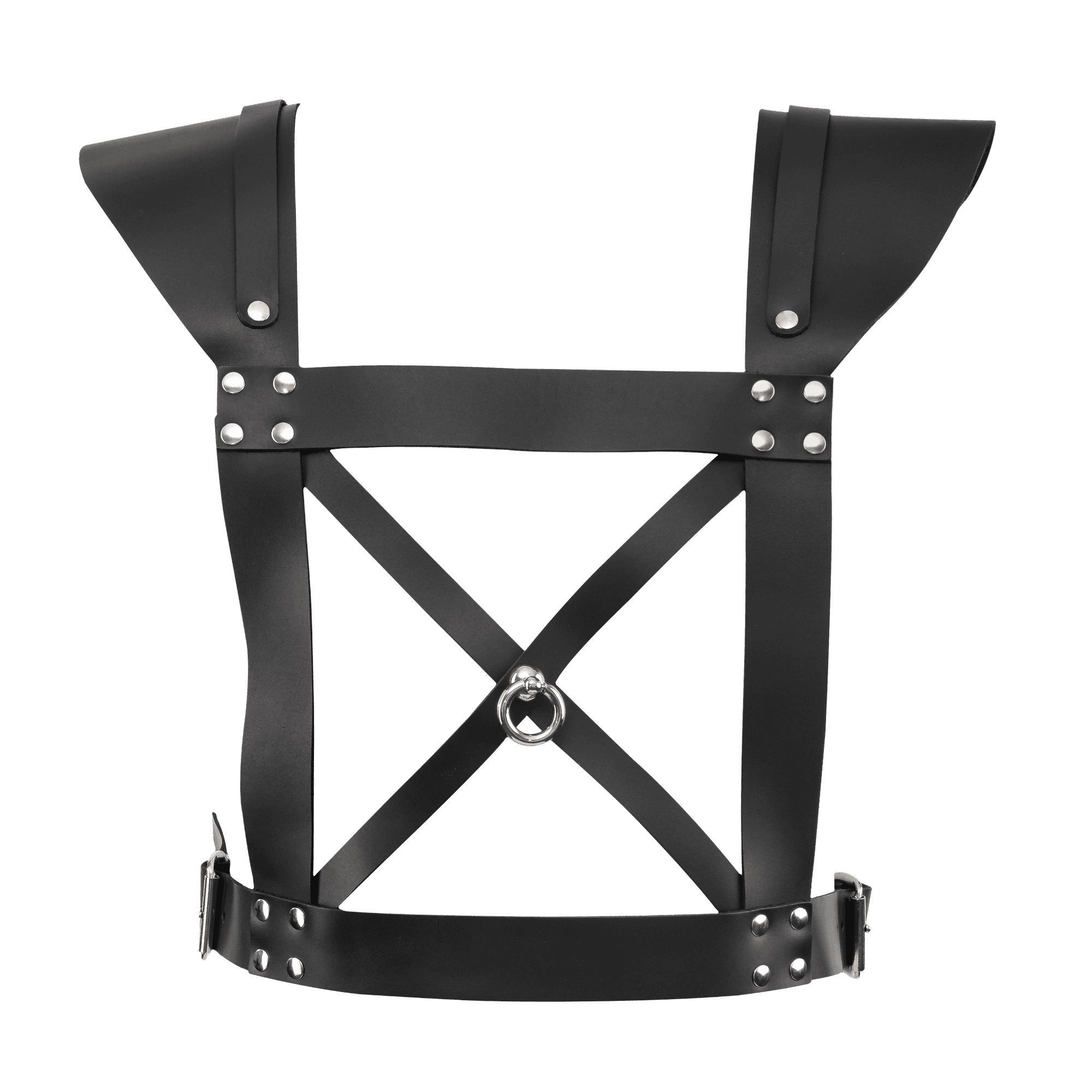 Rimba Bondage Play - Lederen Borstharnas - Zwart (art. 8262) 3