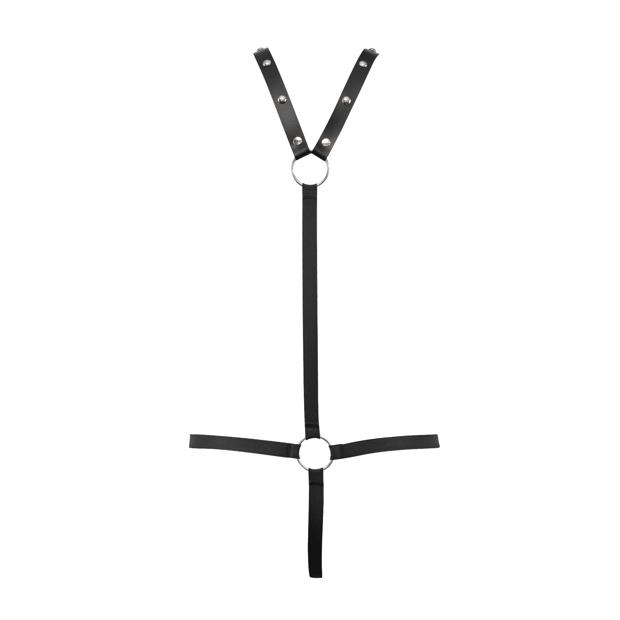 Rimba Bondage Play - Lederen Bodyharnas met Slip - Zwart 6