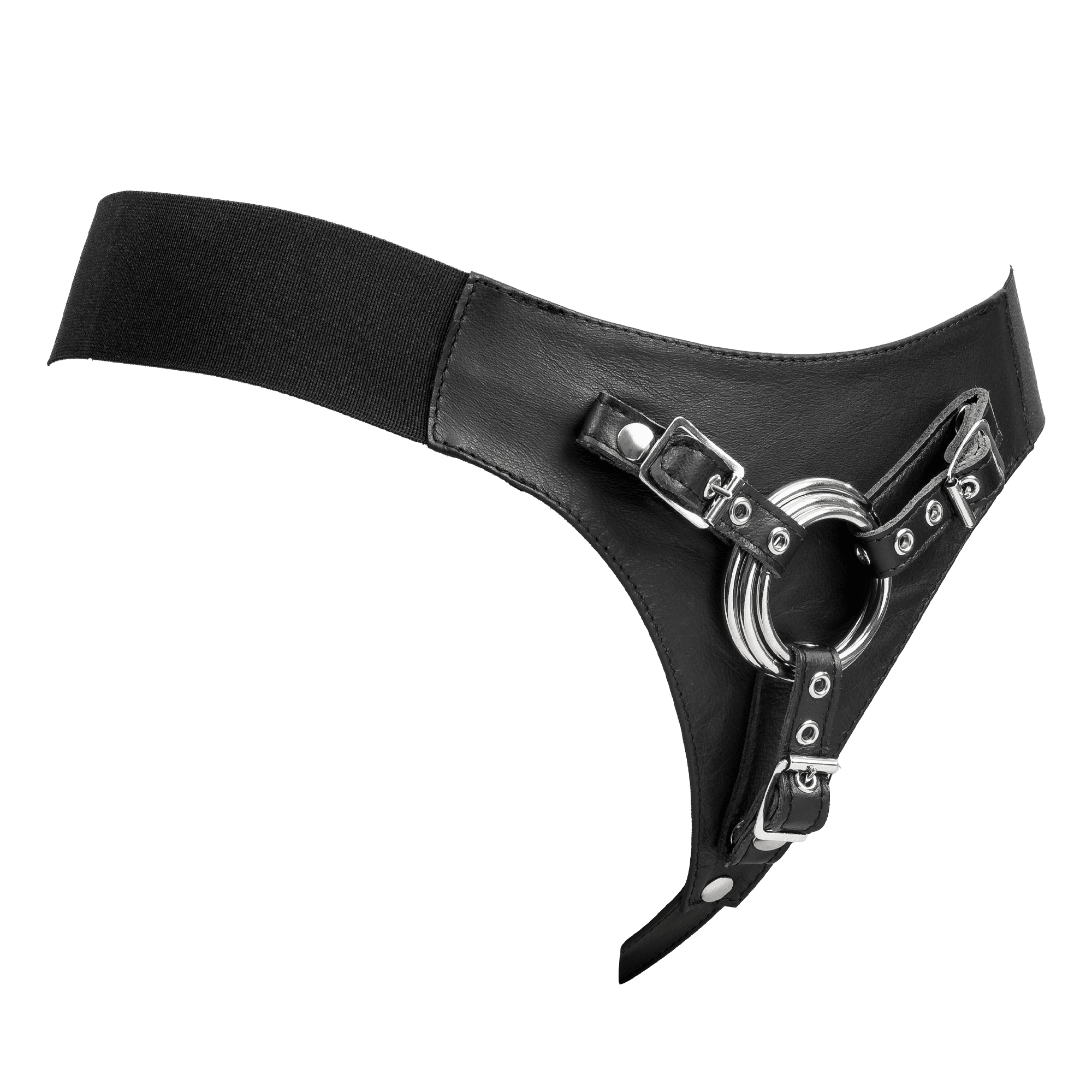 Rimba Bondage Play - Lederen Strap-On Harnas - Zwart 5