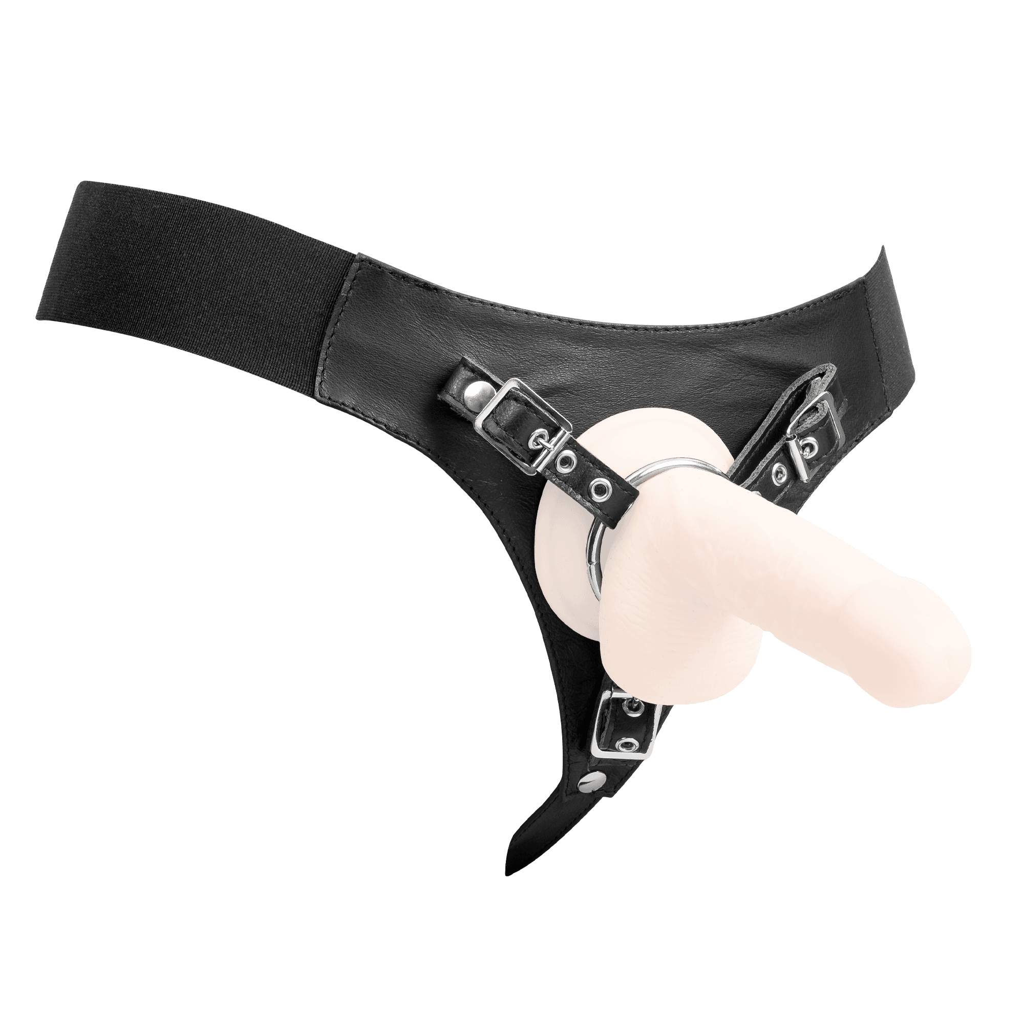 Rimba Bondage Play - Lederen Strap-On Harnas - Zwart 7