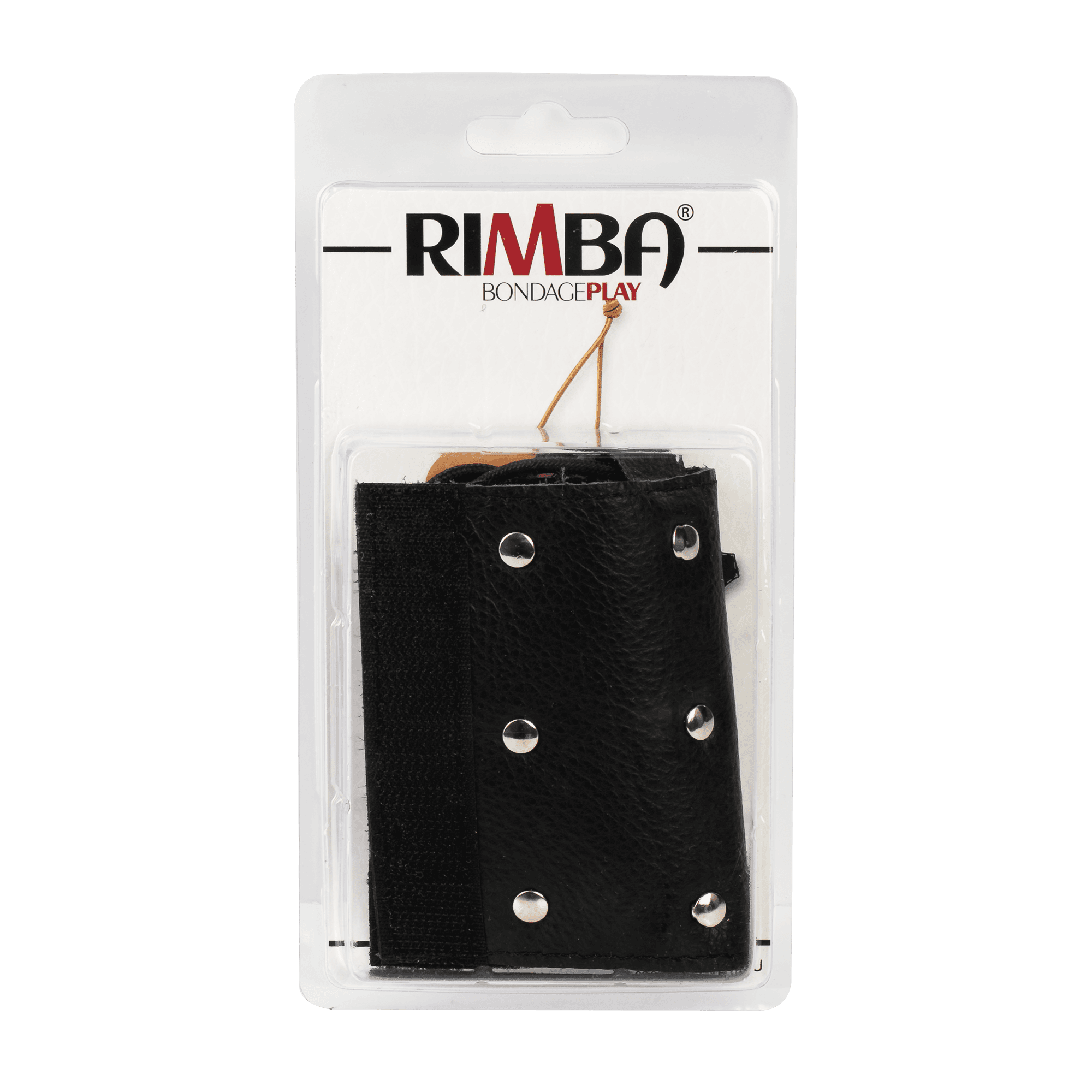 Rimba Bondage Play - Lederen Peniskoker met spijkers - Zwart 7
