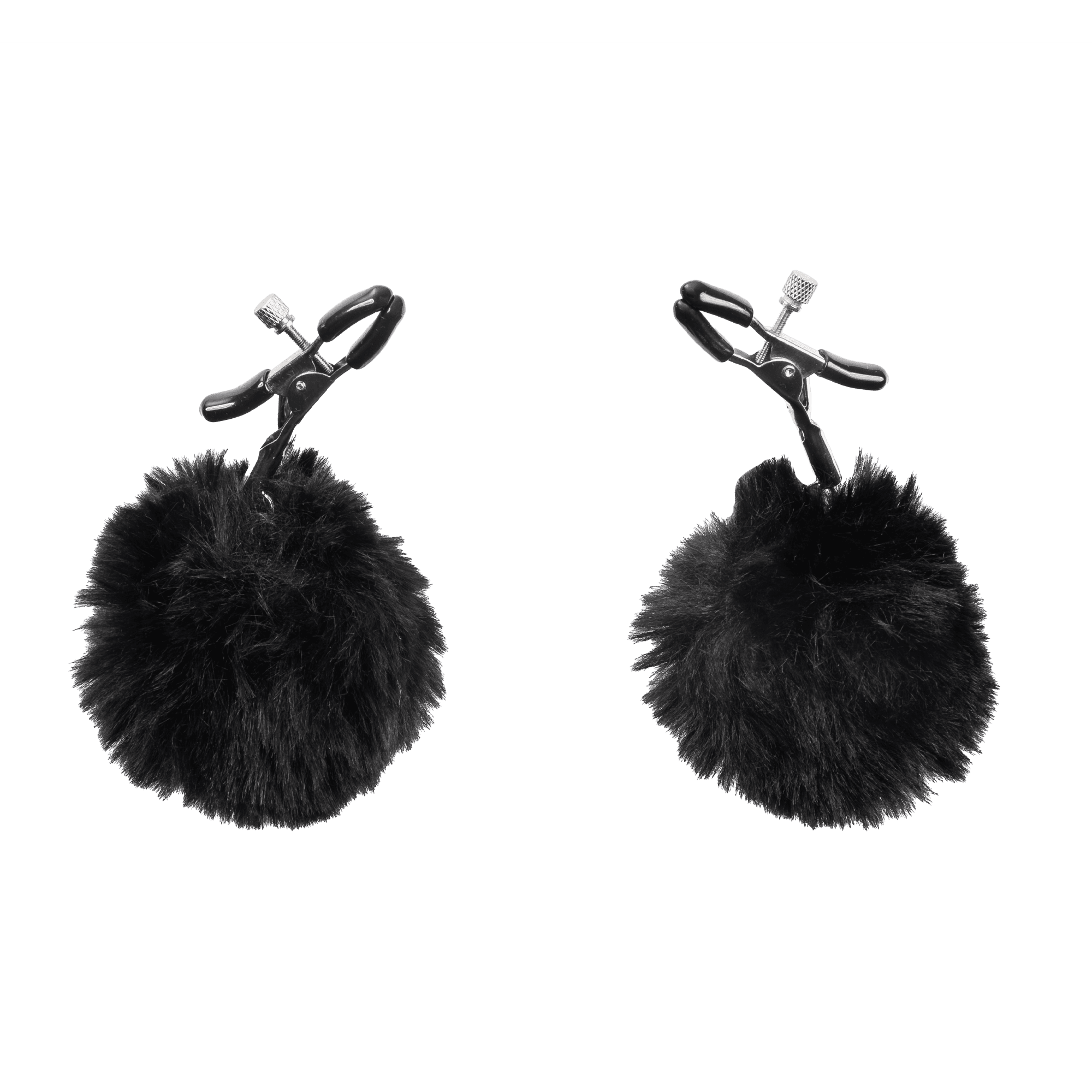 Rimba Bondage Play - Tepelklemmen met pompons - Zwart 6