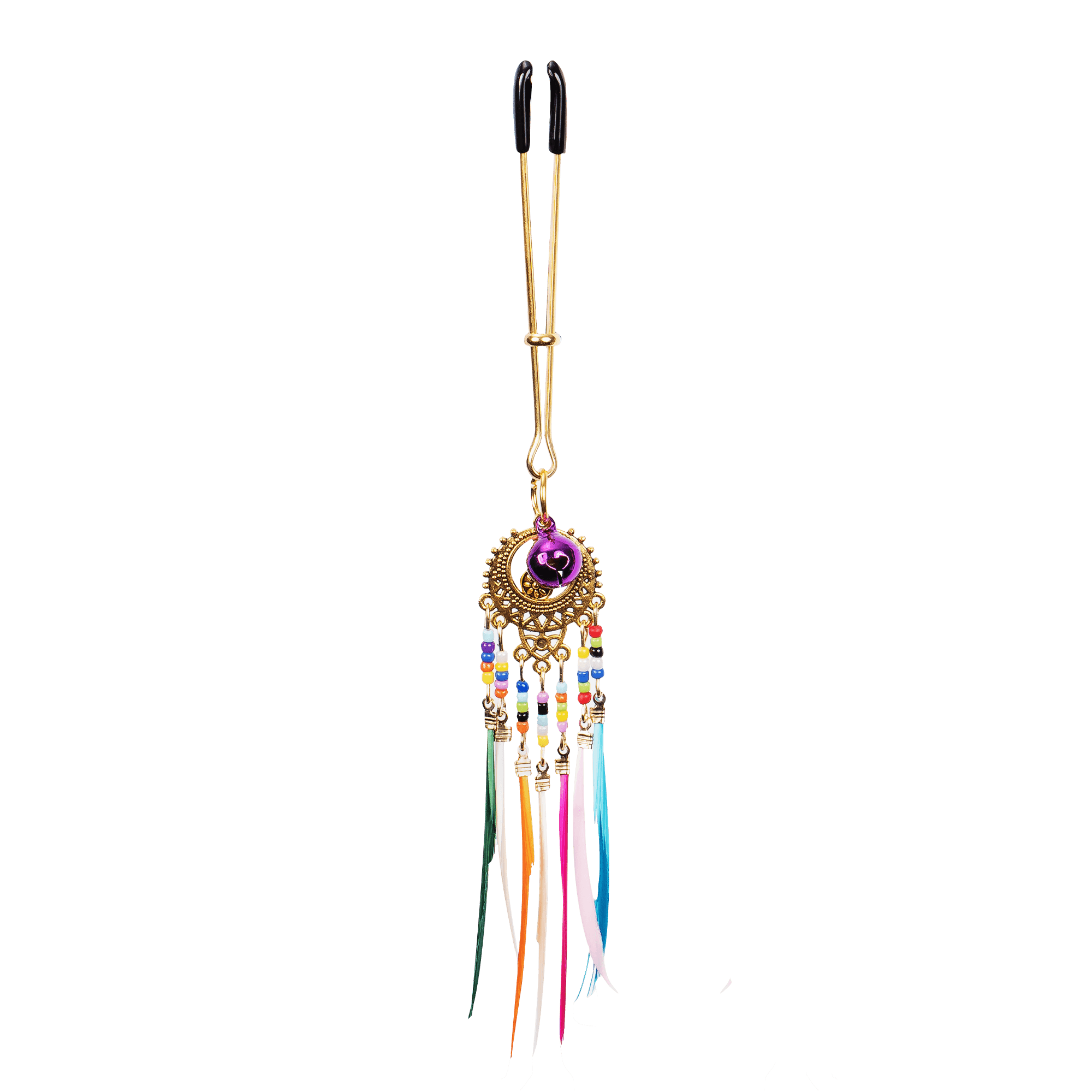 Rimba Bondage Play - Tepelklemmen met veren - Multicolor 4