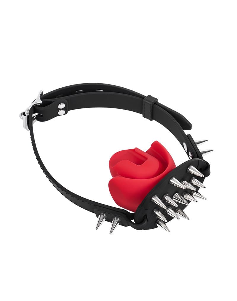 Rimba - Mondknevel met Bit en Studs - Zwart/Rood