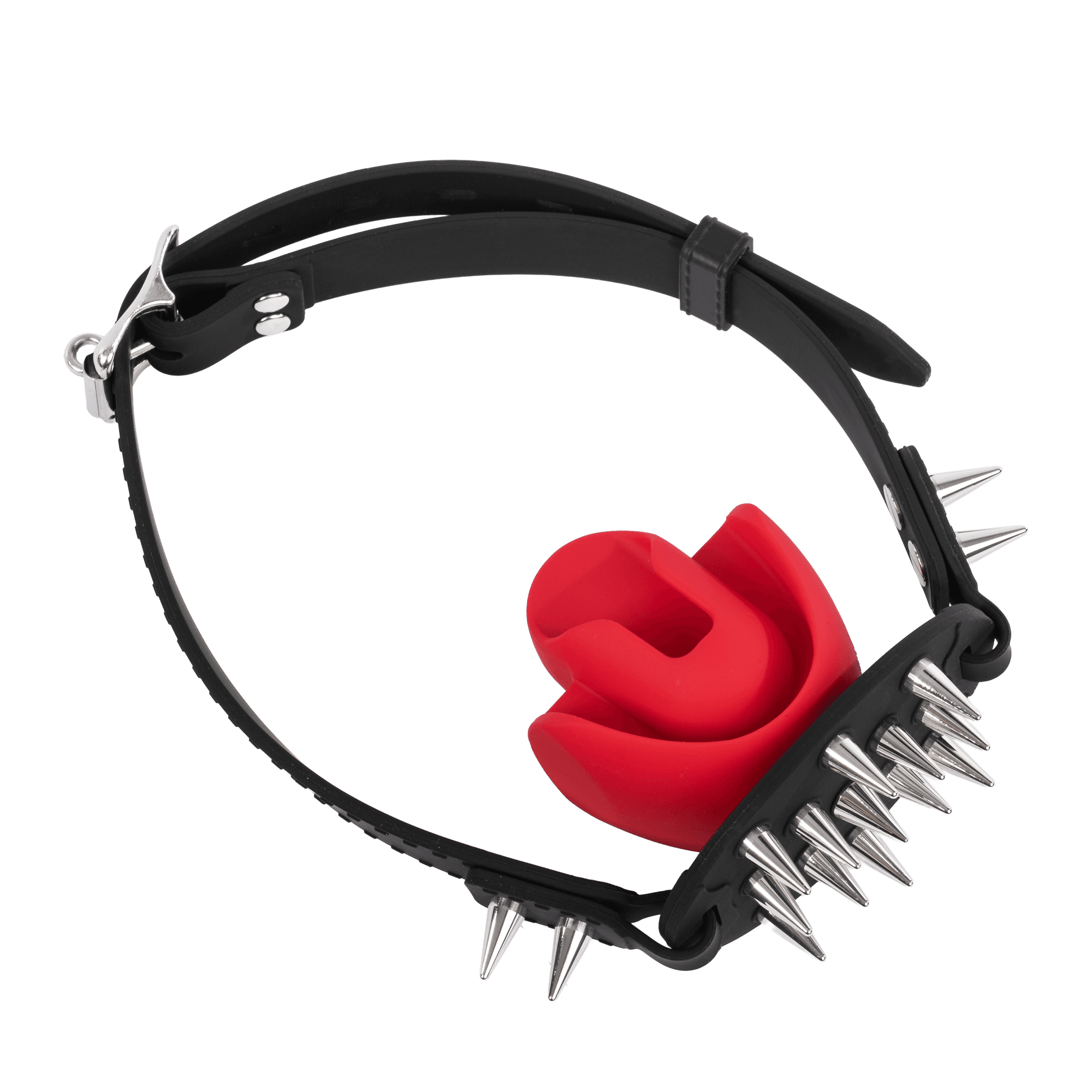 Rimba - Mondknevel met Bit en Studs - Zwart/Rood 2