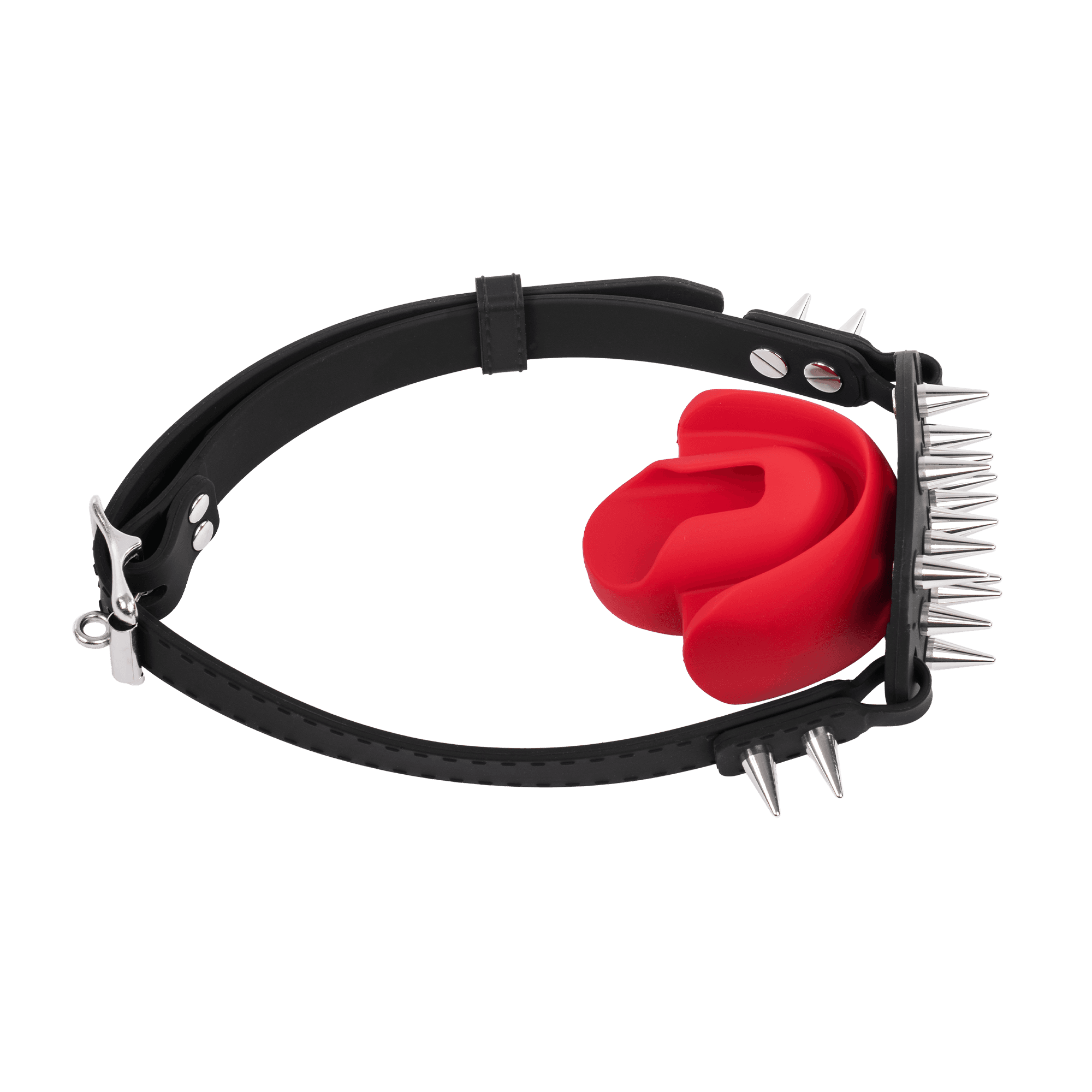Rimba - Mondknevel met Bit en Studs - Zwart/Rood 4